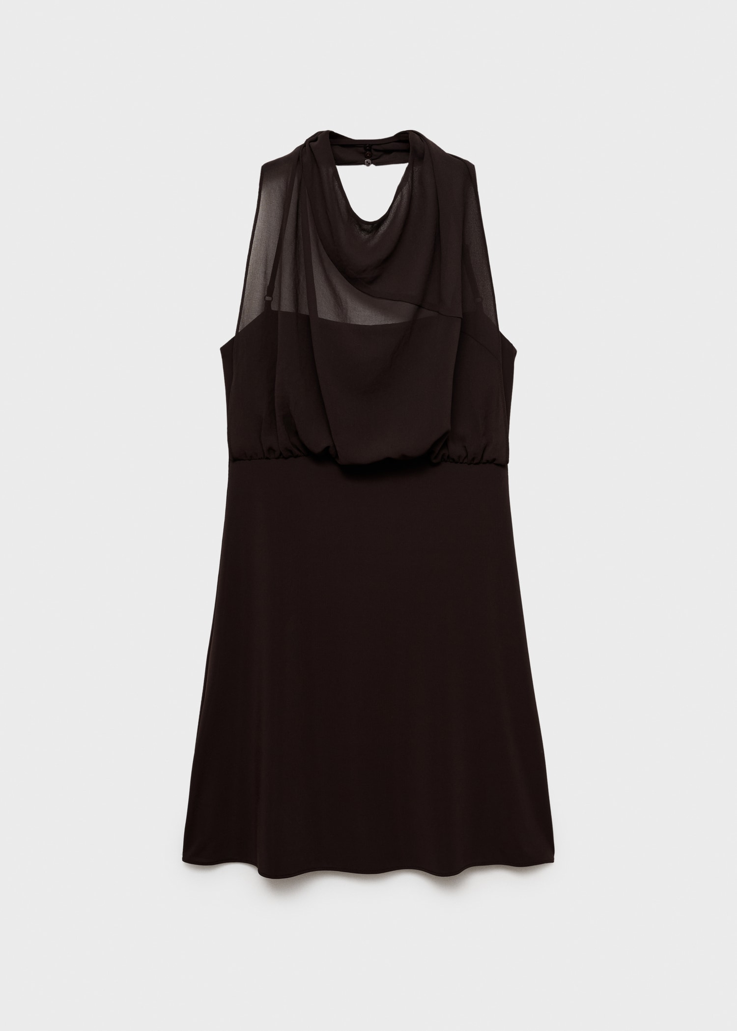 Puffy dress with draped neck - Article without model