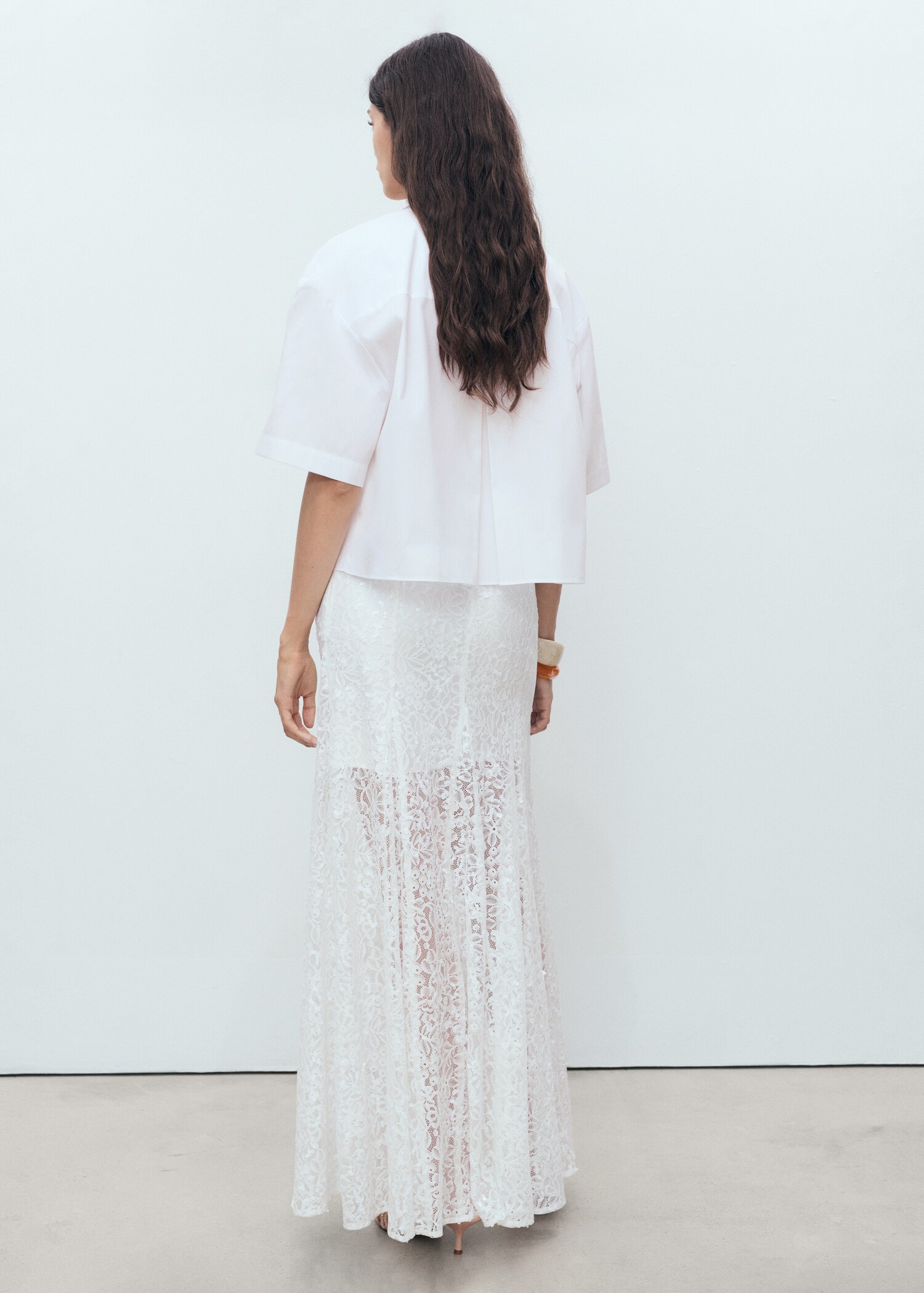 Cropped cotton shirt - Reverse of the article