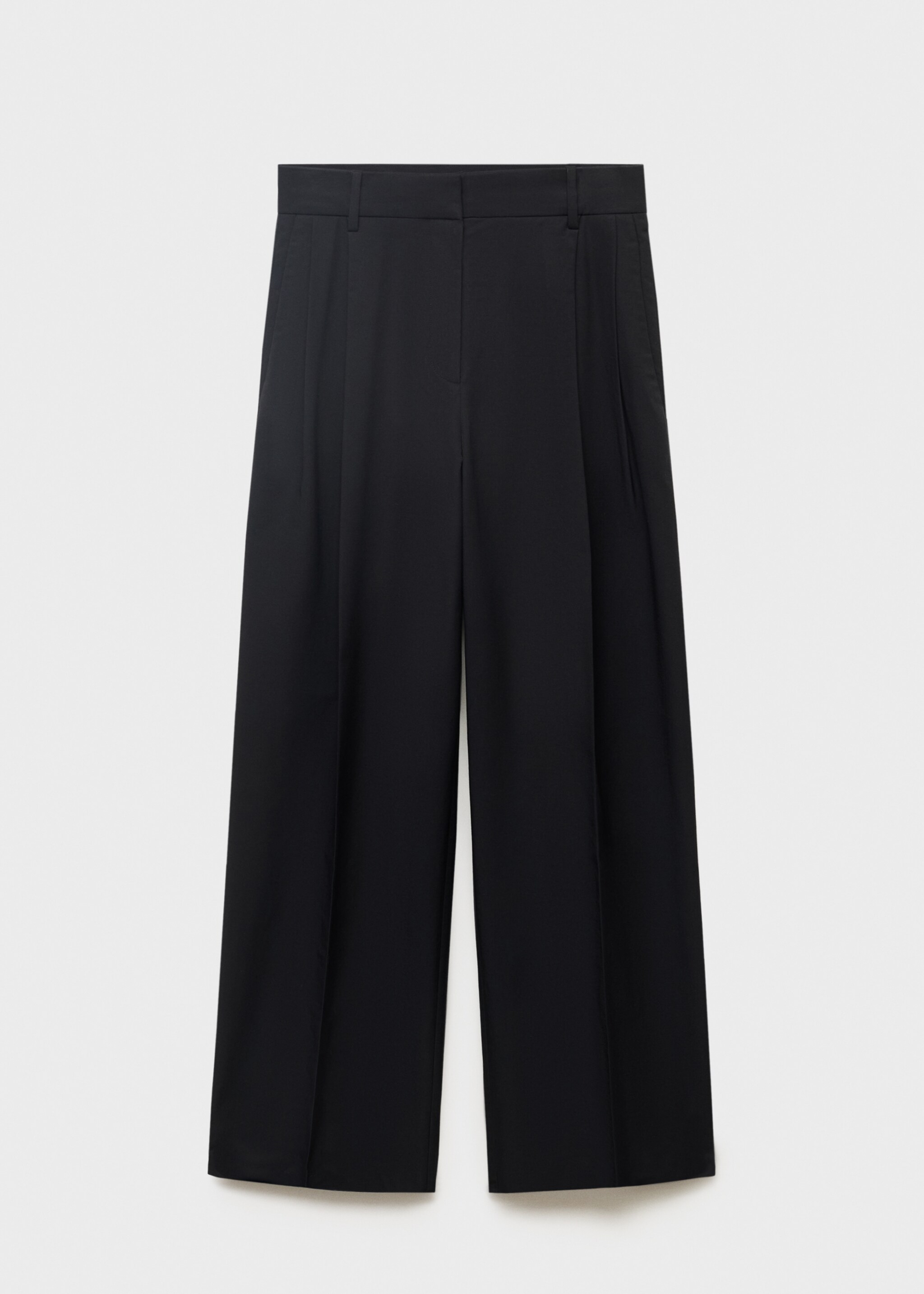 Straight-leg cotton pleated trousers - Article without model