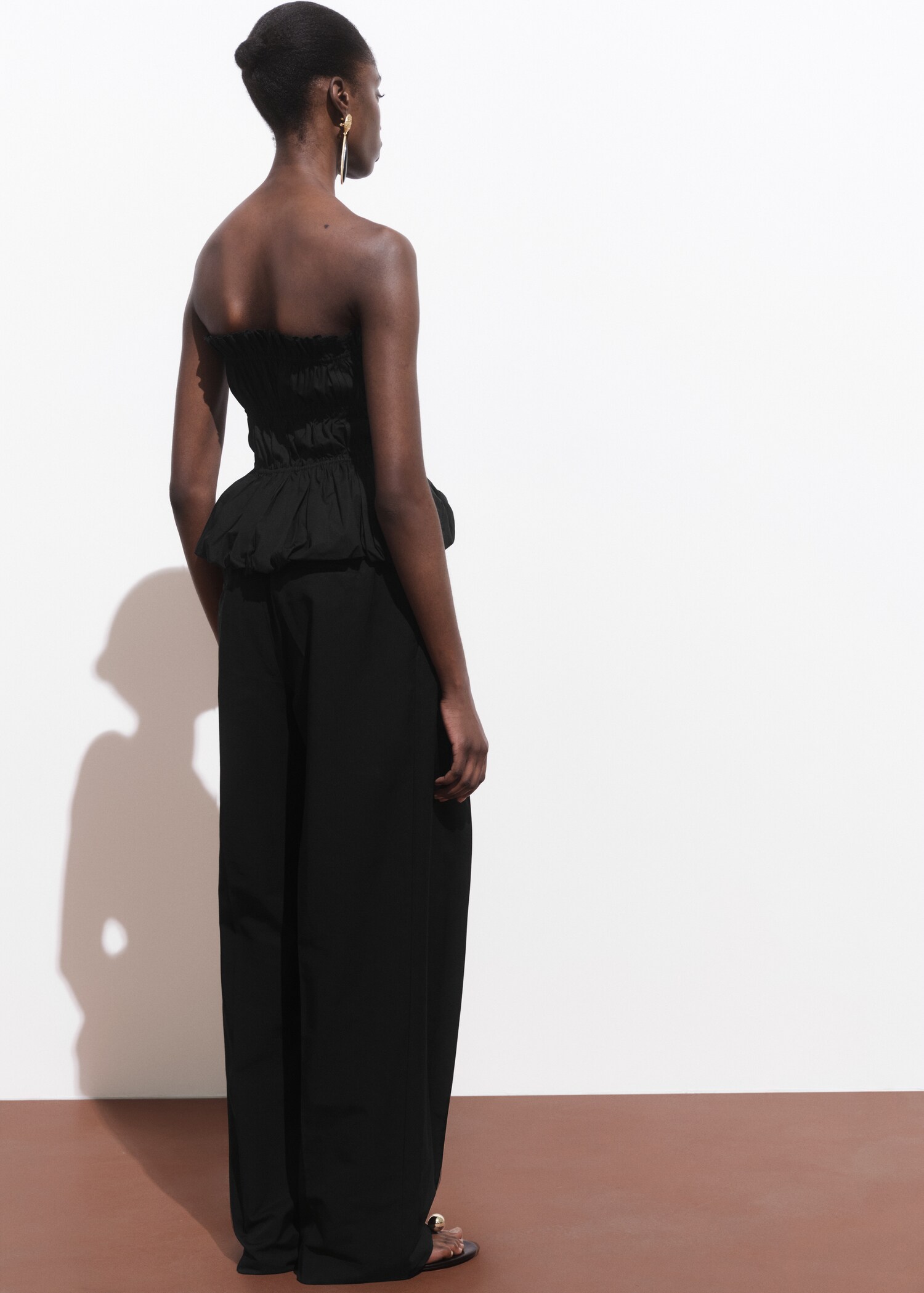 Straight-leg cotton pleated trousers - Reverse of the article