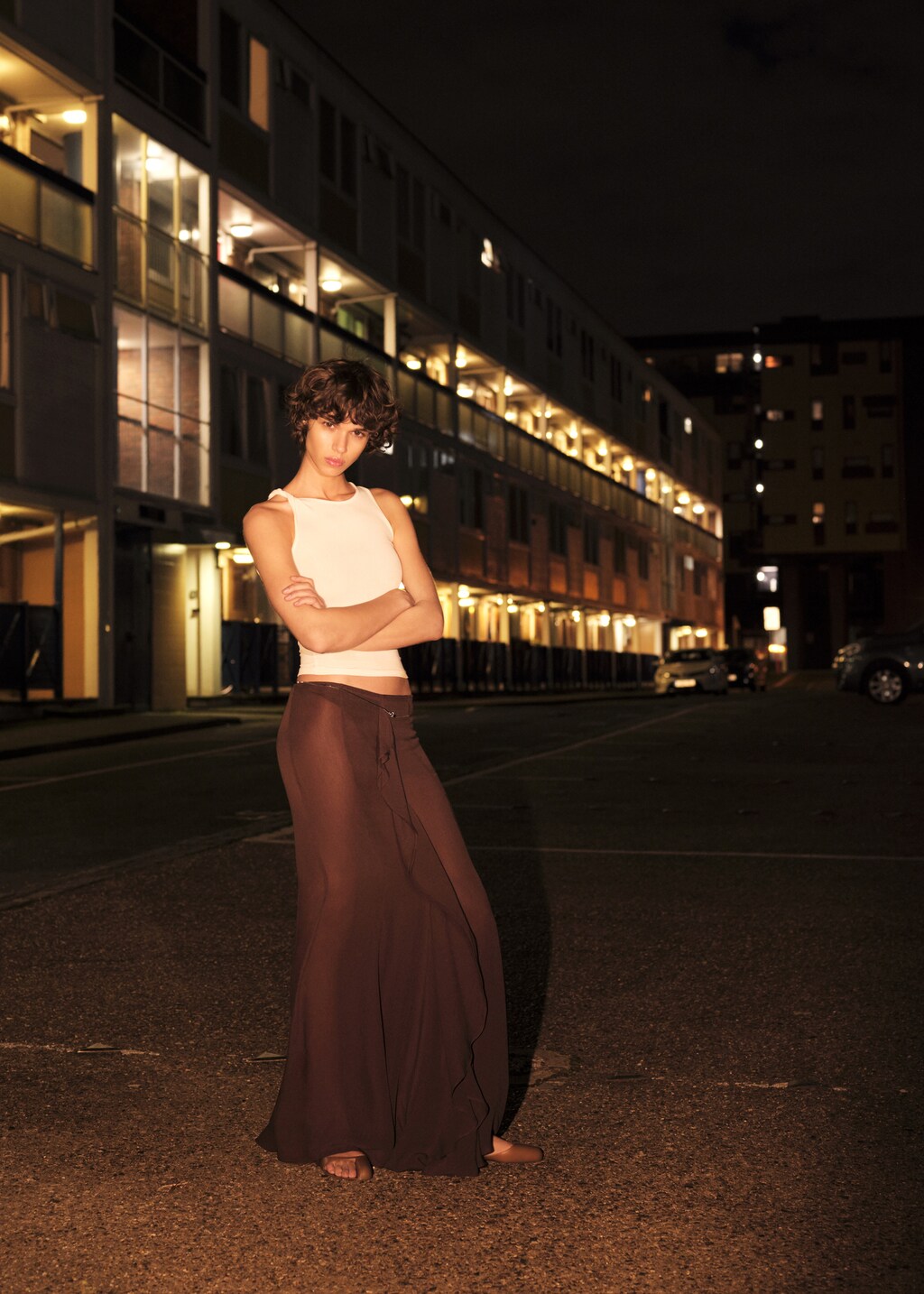 Mango Maxi-skirt with ruffle detail