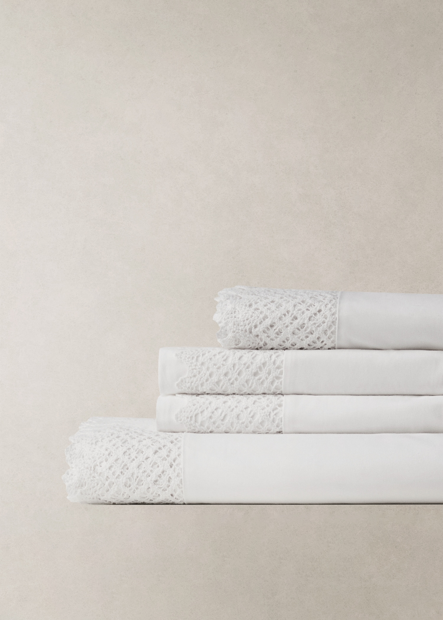 Percale cotton lace flat sheet Superking bed - Details of the article 7