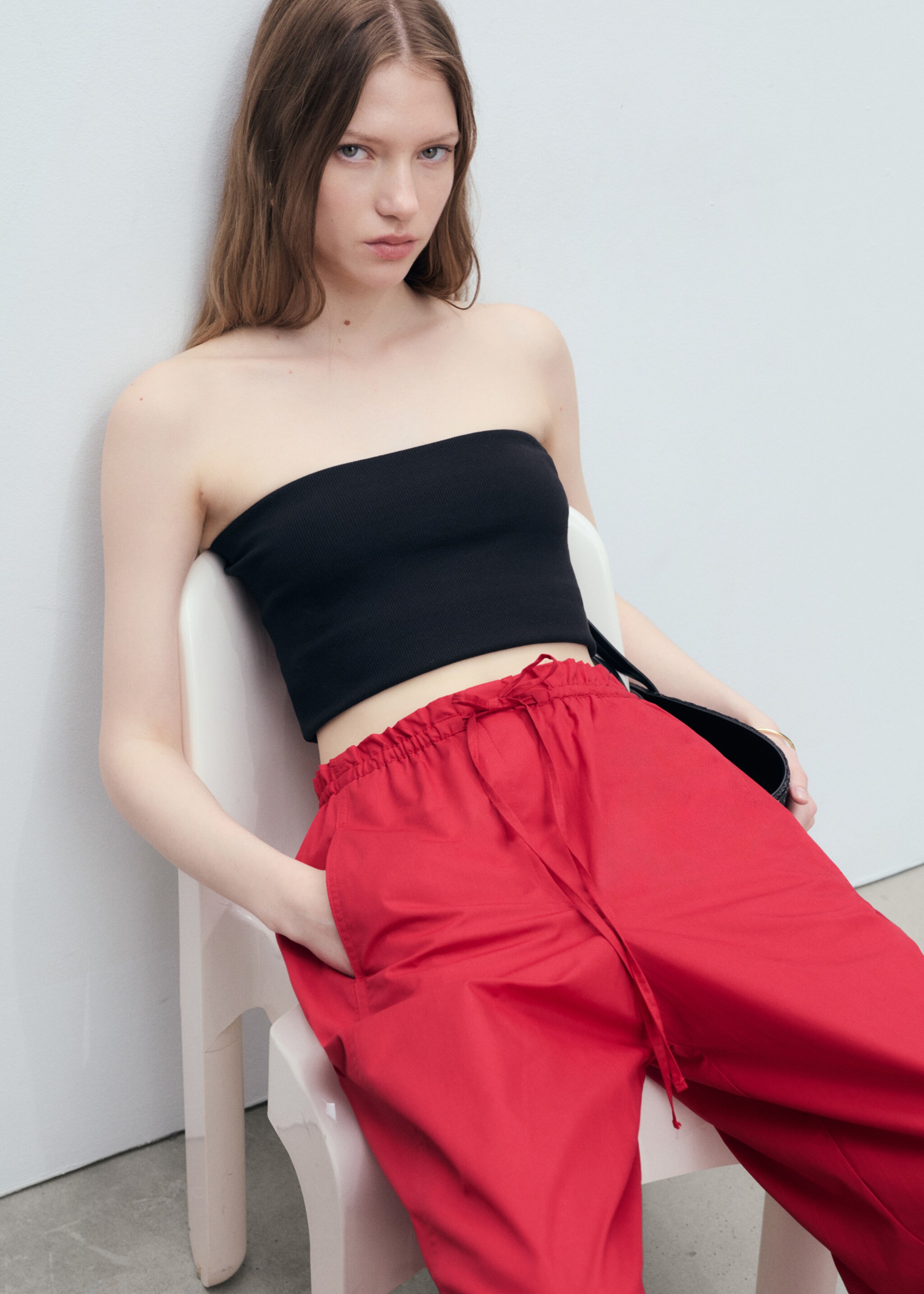 Paper bag cotton trousers - Details of the article 2