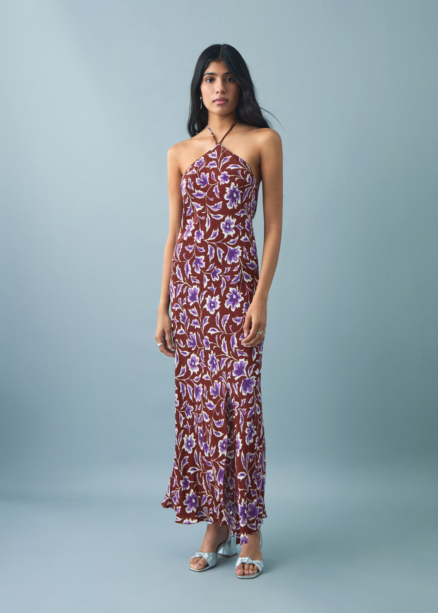 Floral-print halter dress - Details of the article 1