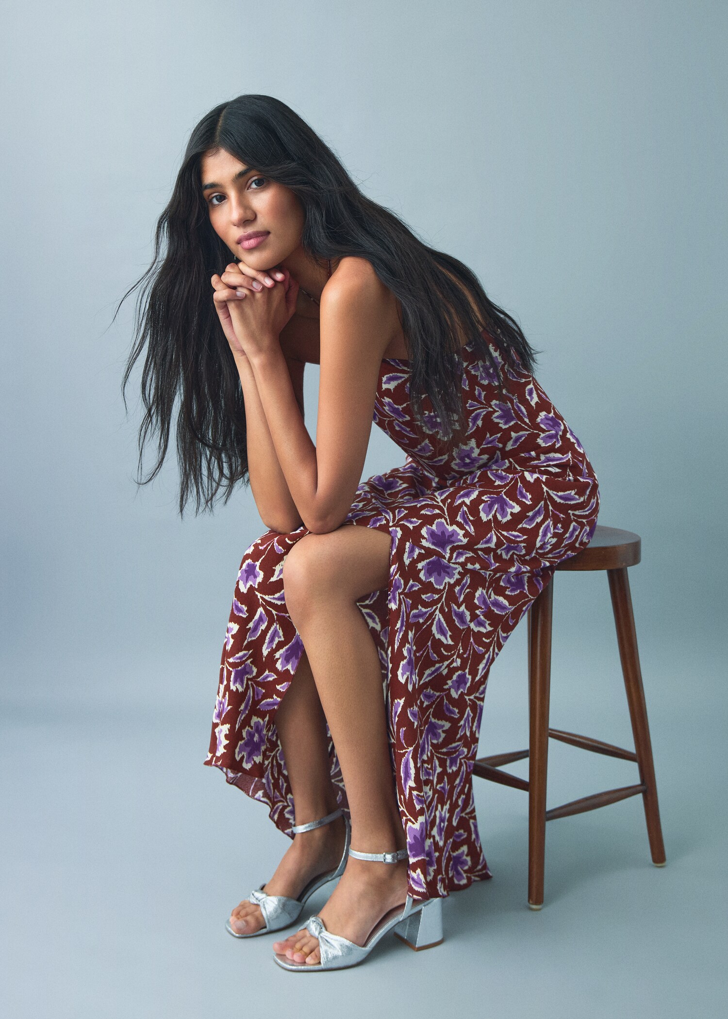 Floral-print halter dress - Details of the article 2