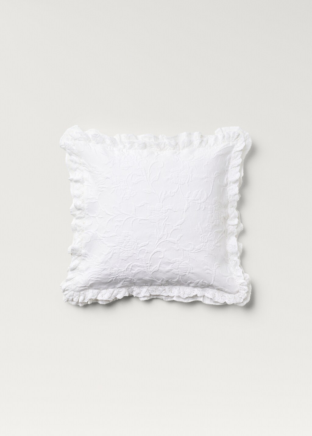 Jacquard cotton floral pillowcase 50x50 cm