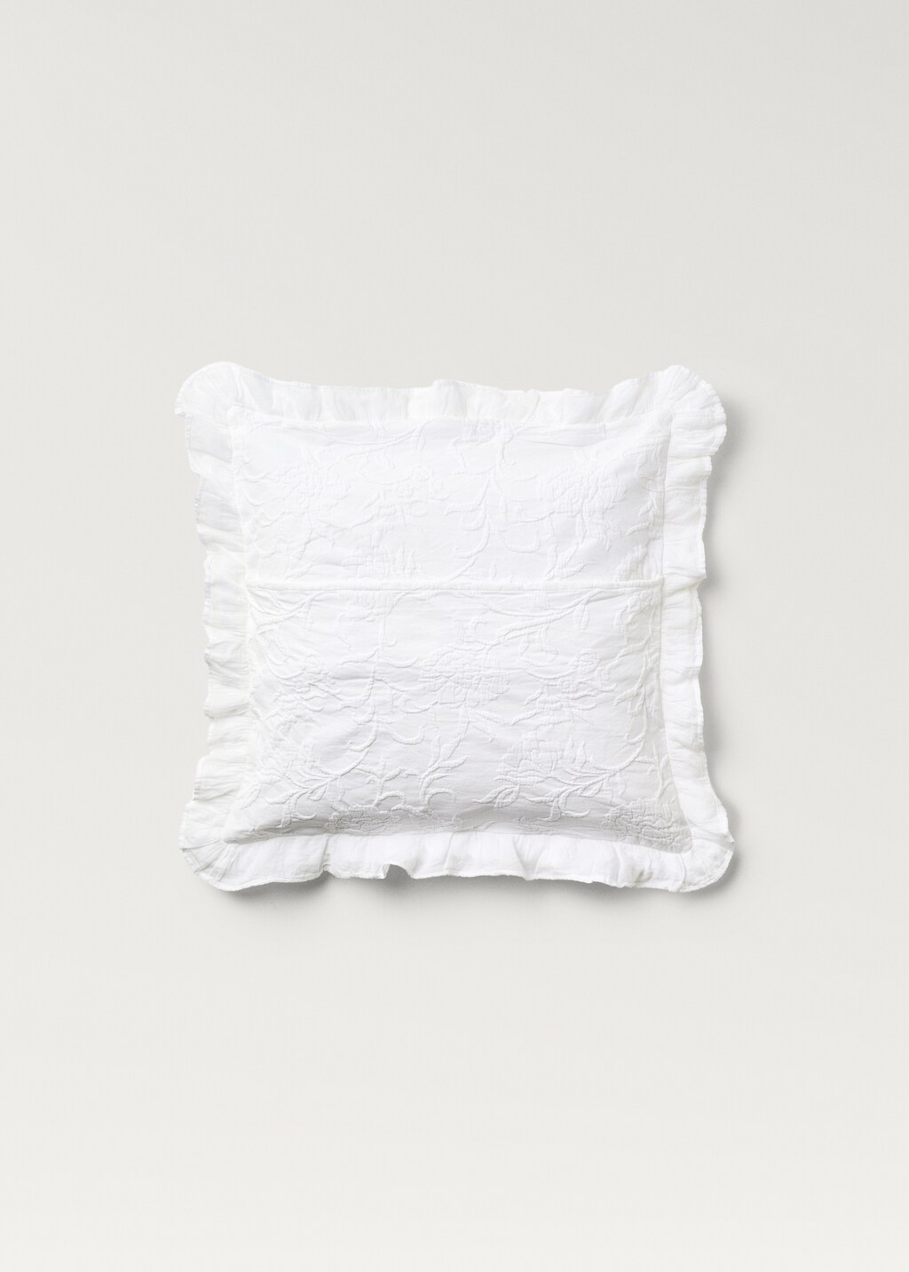 Jacquard cotton floral pillowcase 50x50 cm