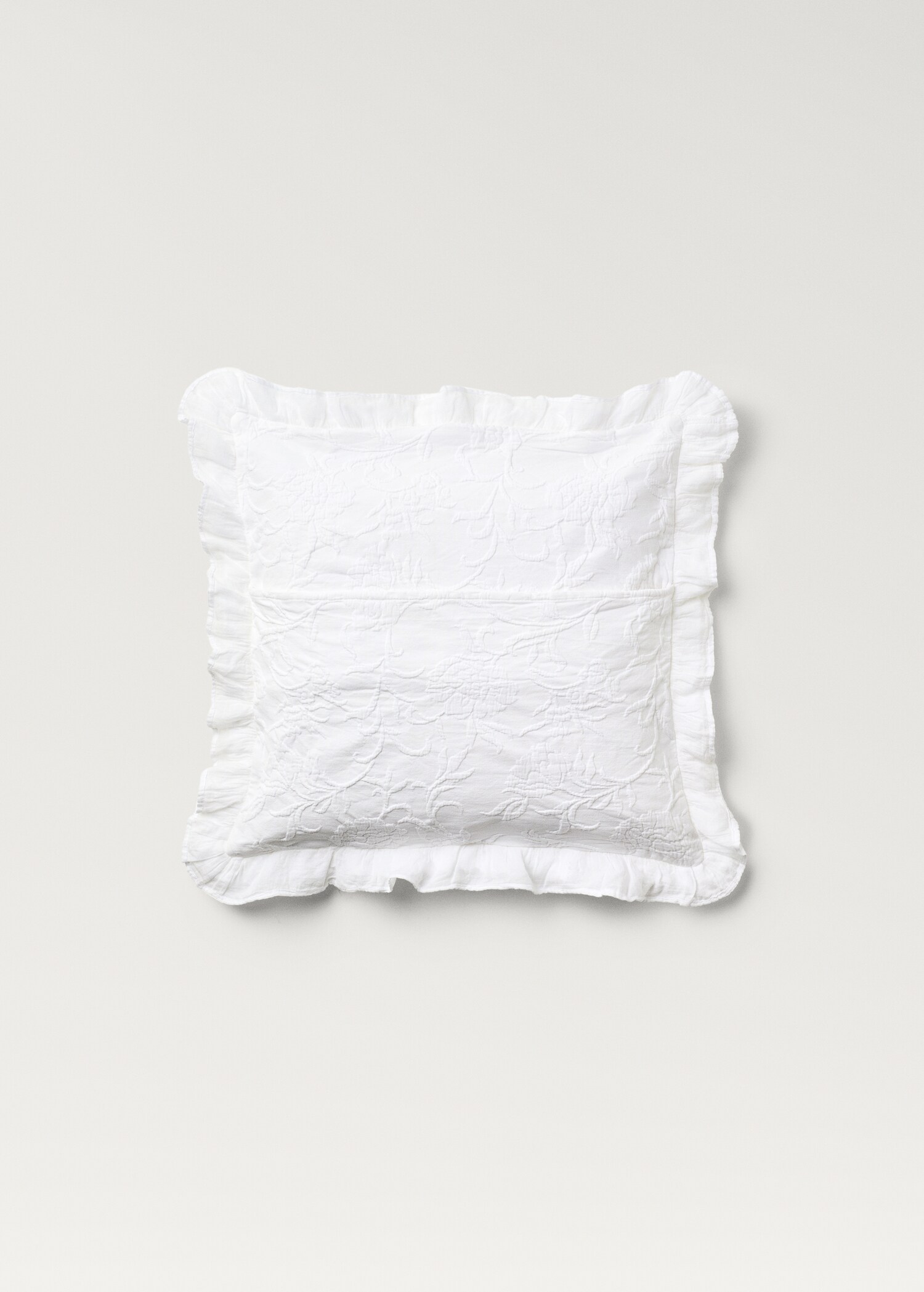 Jacquard cotton floral pillowcase 50x50 cm - Details of the article 1