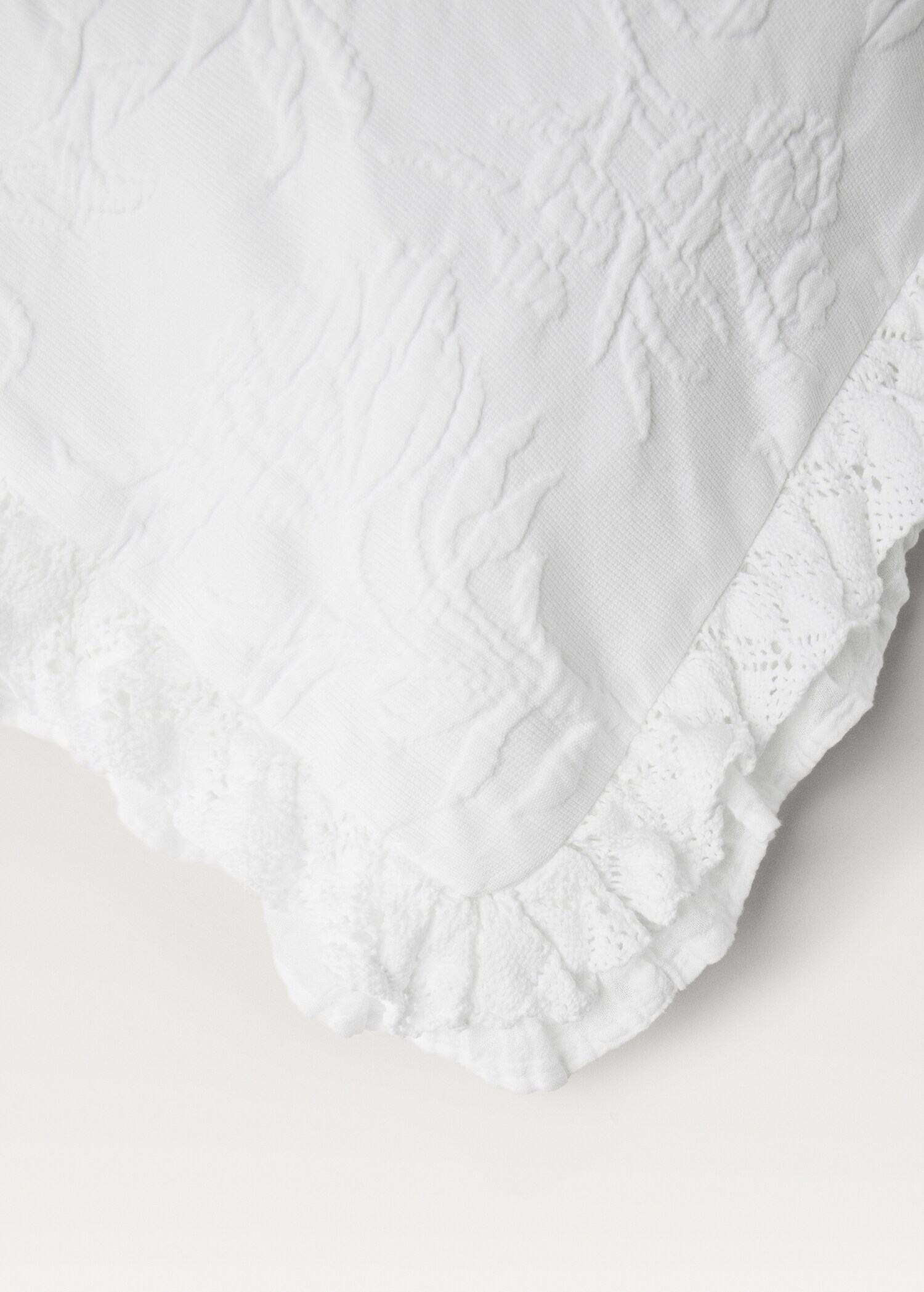 Jacquard cotton floral pillowcase 50x50 cm - Details of the article 2