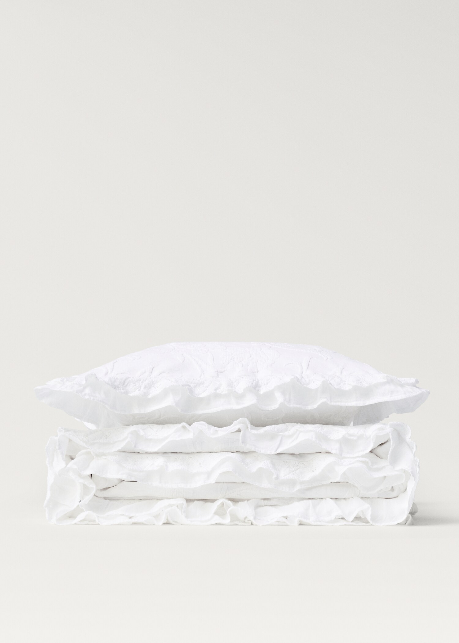 Jacquard cotton floral pillowcase 50x50 cm - Details of the article 4