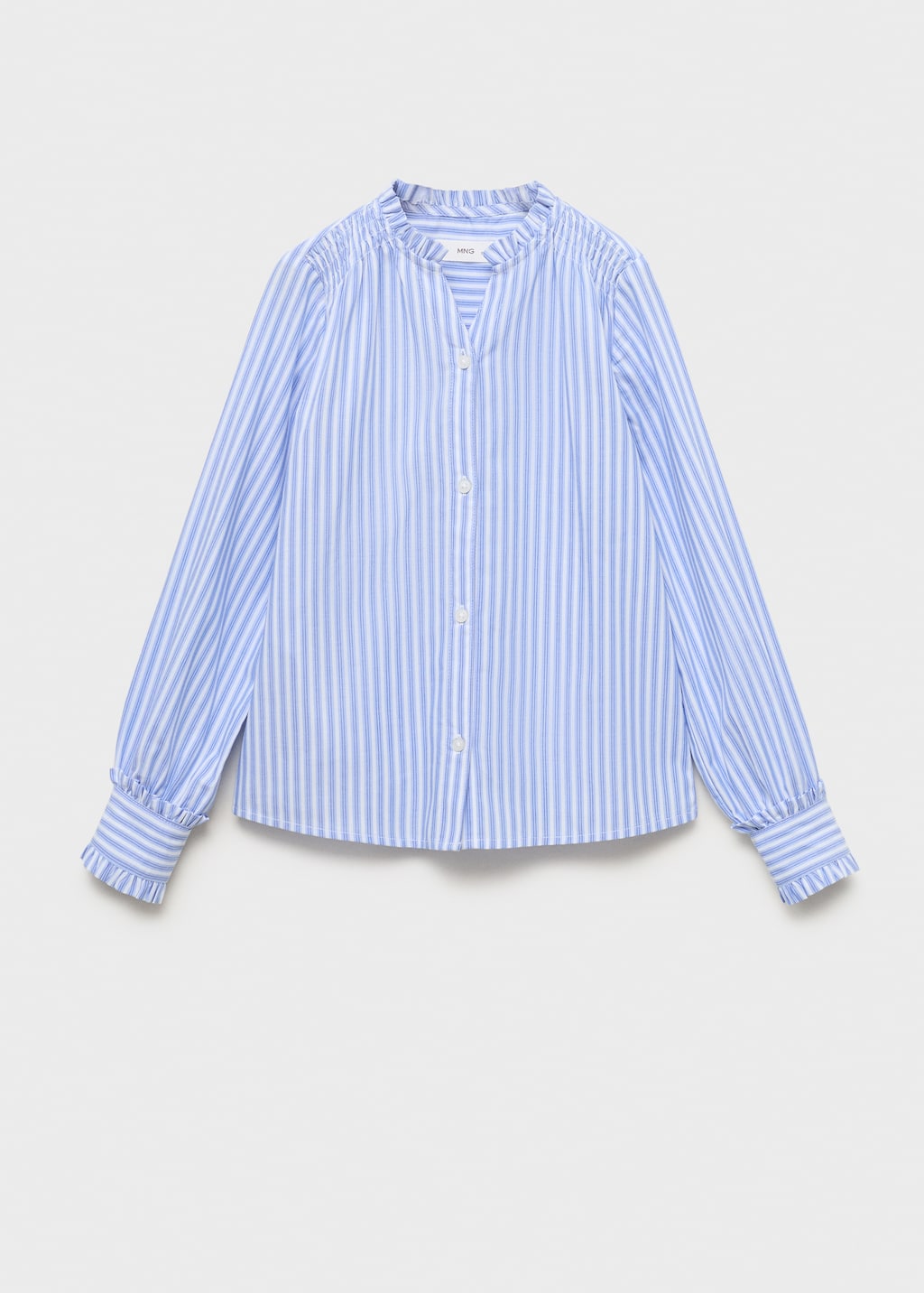 Striped shirt with pleated details