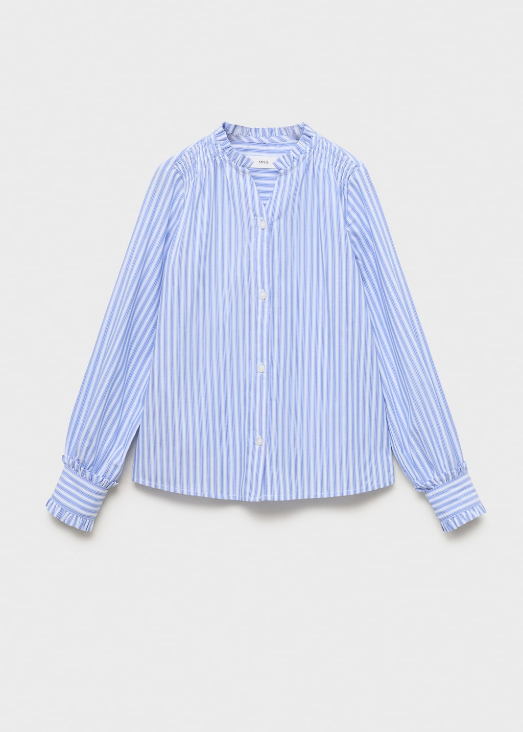 Striped shirt with pleated details