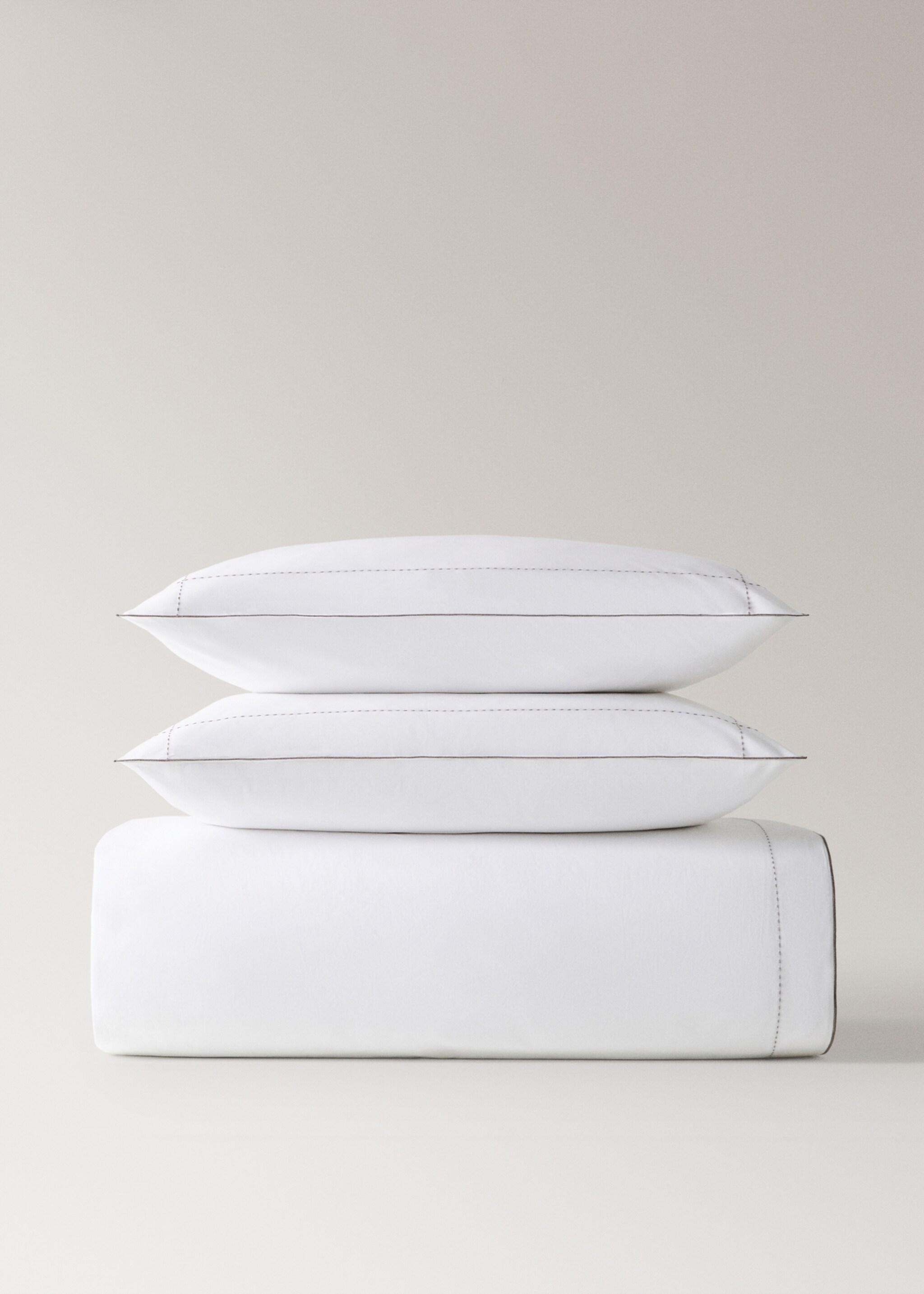 200-thread count percale cotton duvet cover for 150/160 cm bed - Article without model, White. Ref: 17041523-00.