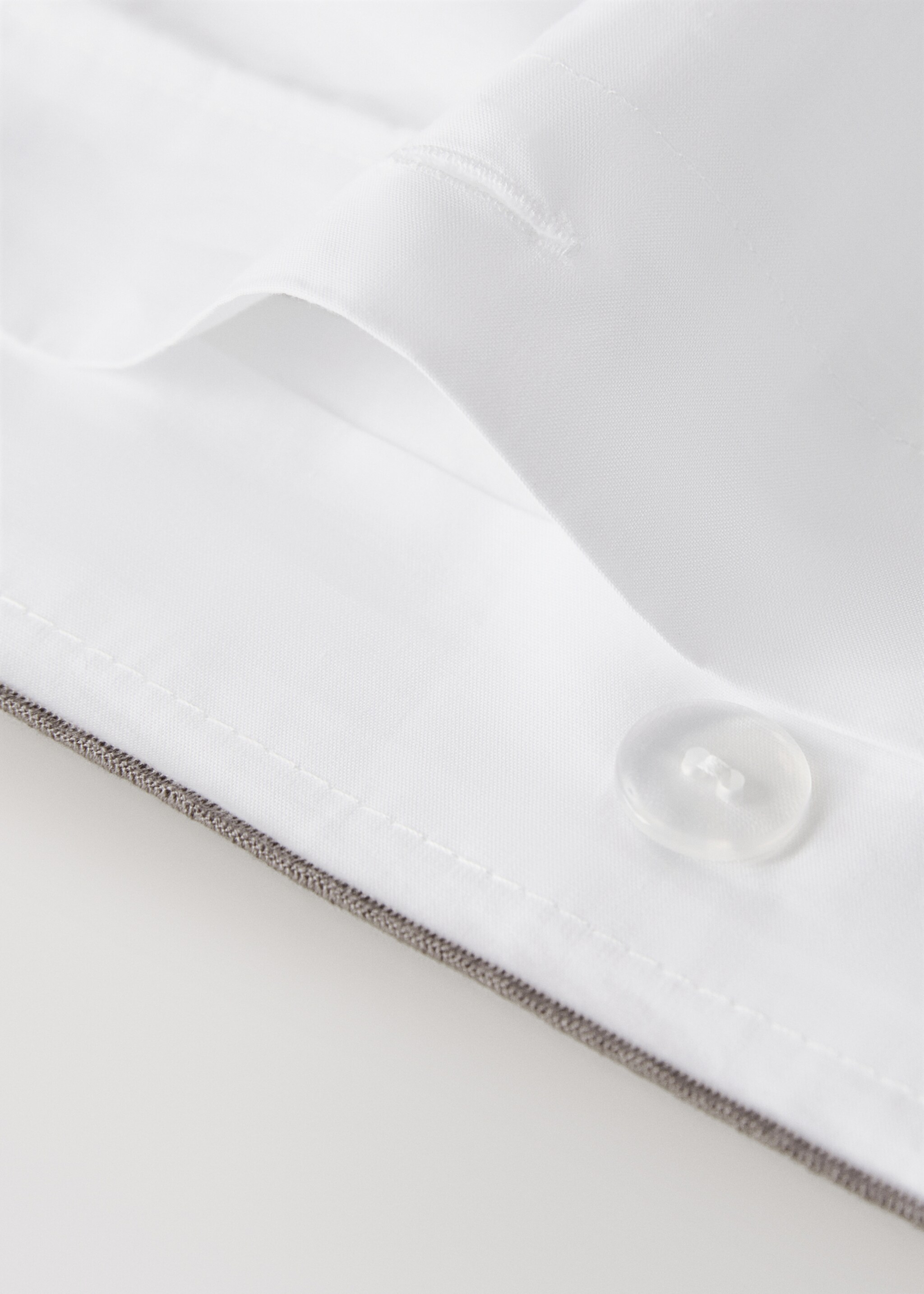 200-thread count percale cotton duvet cover for 150/160 cm bed - Details of the article 1, White. Ref: 17041523-00.