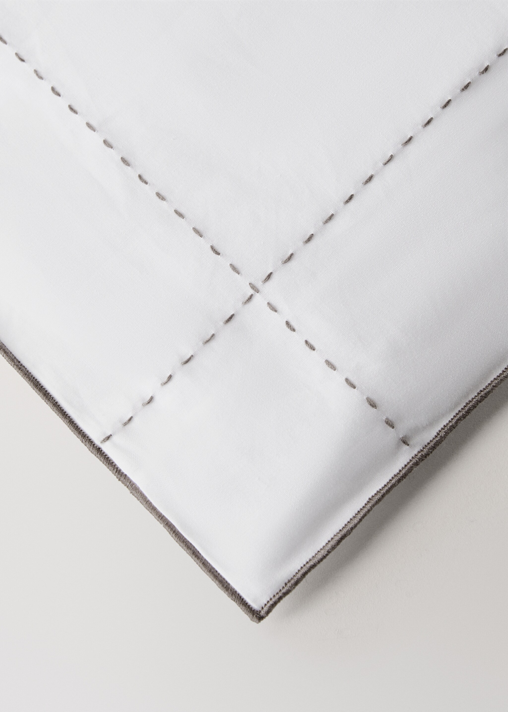 200-thread count percale cotton duvet cover for 150/160 cm bed - Details of the article 3, White. Ref: 17041523-00.