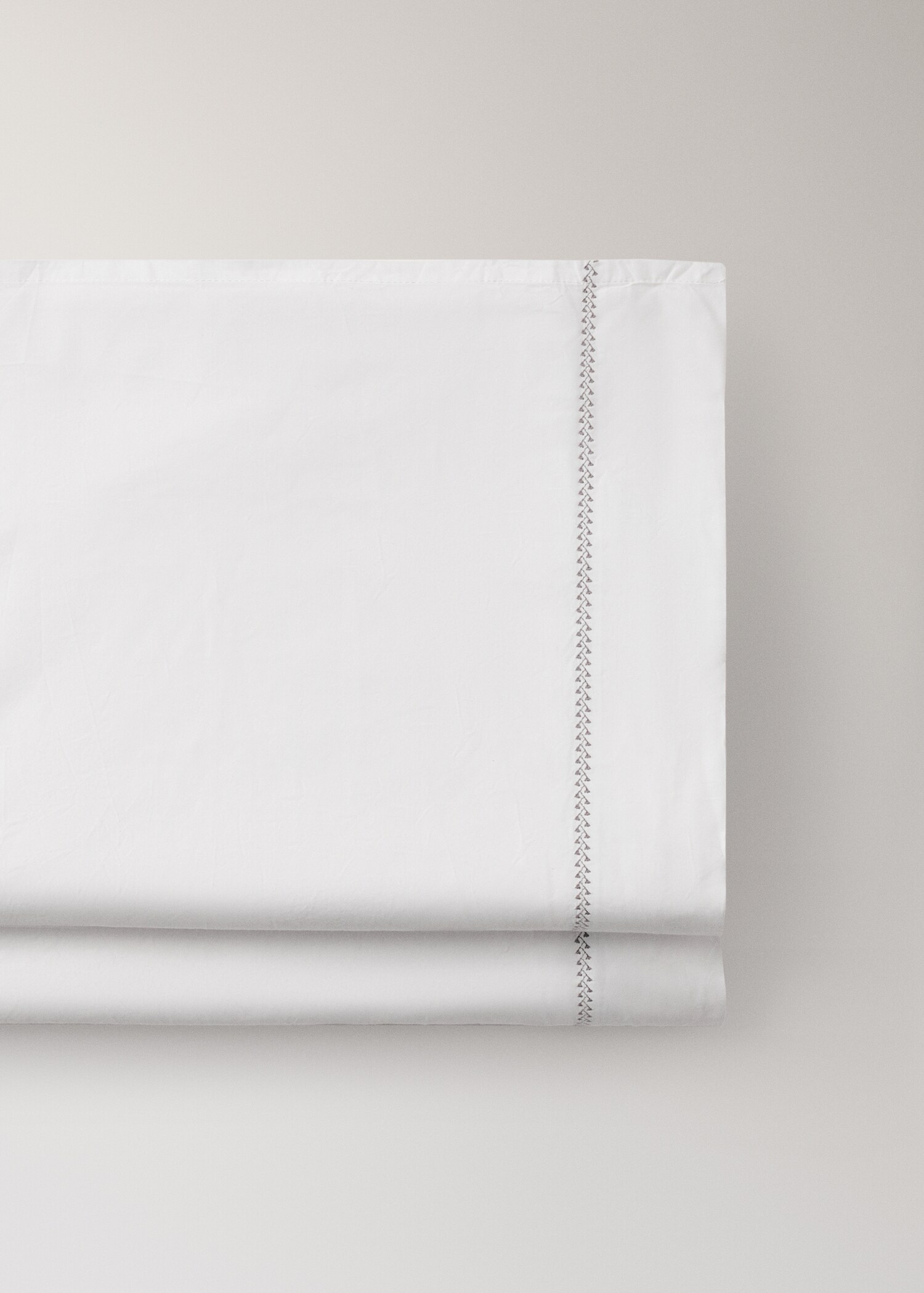 Cotton percale fitted sheet with zigzag stitching King bed - Szczegóły artykułu 2