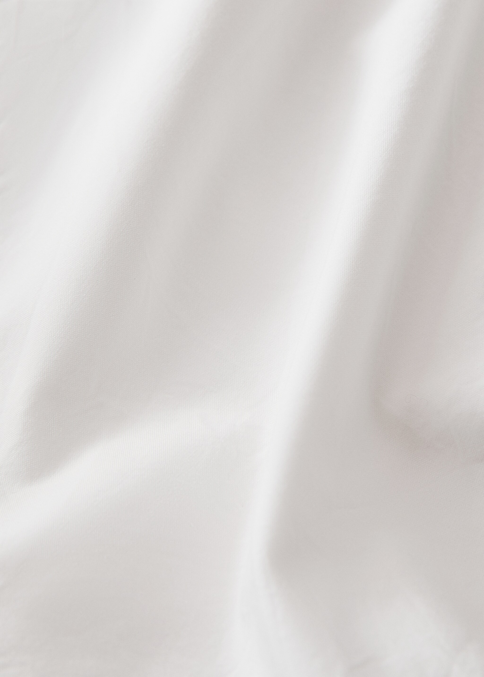 Washed cotton percale top sheet with zigzag stitching for 180/200 cm bed - Details of the article 3, Off White. Ref: 17041528-00.