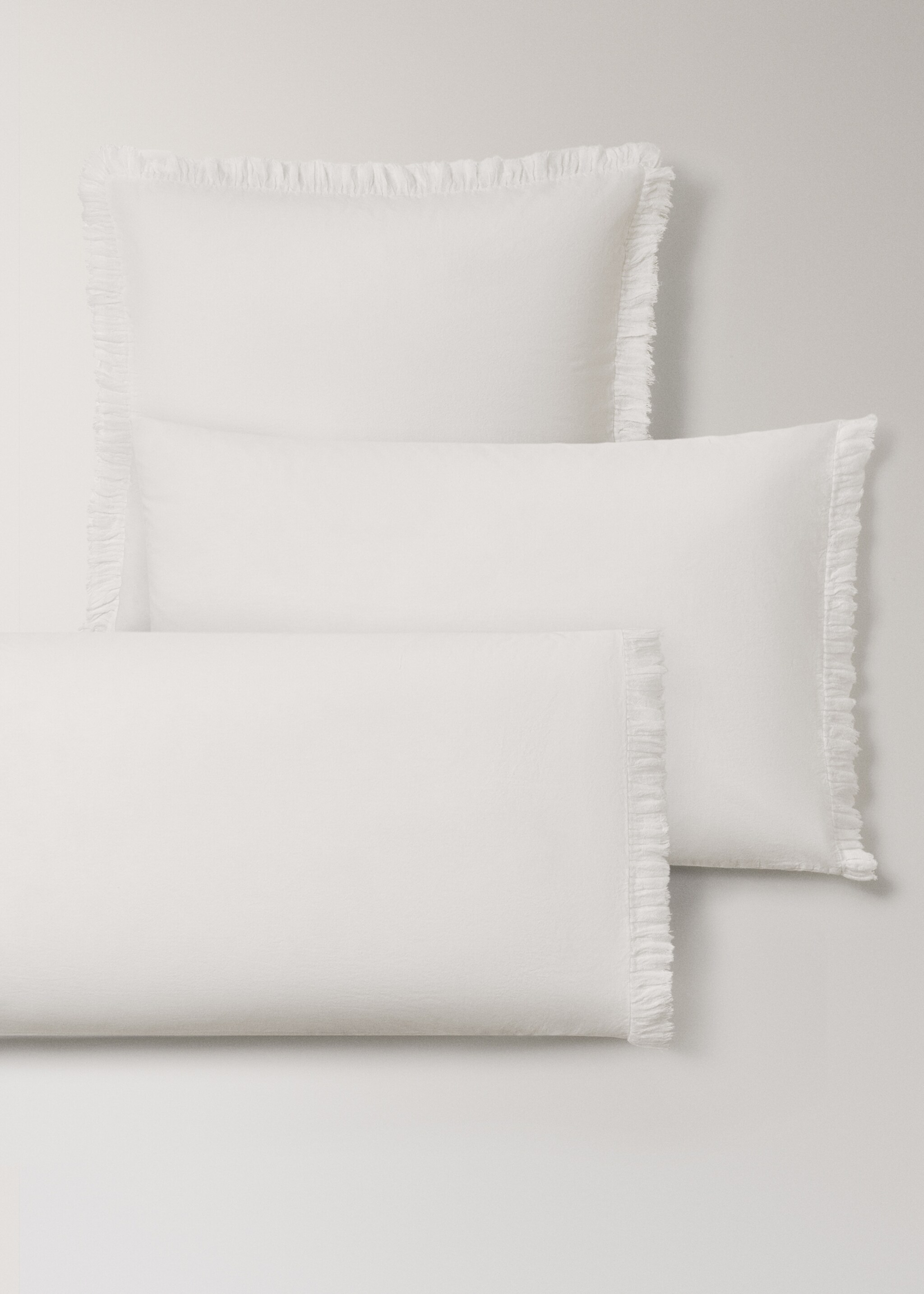 Two pillowcases cotton percale gauze frill 50x75 cm - Details of the article 4