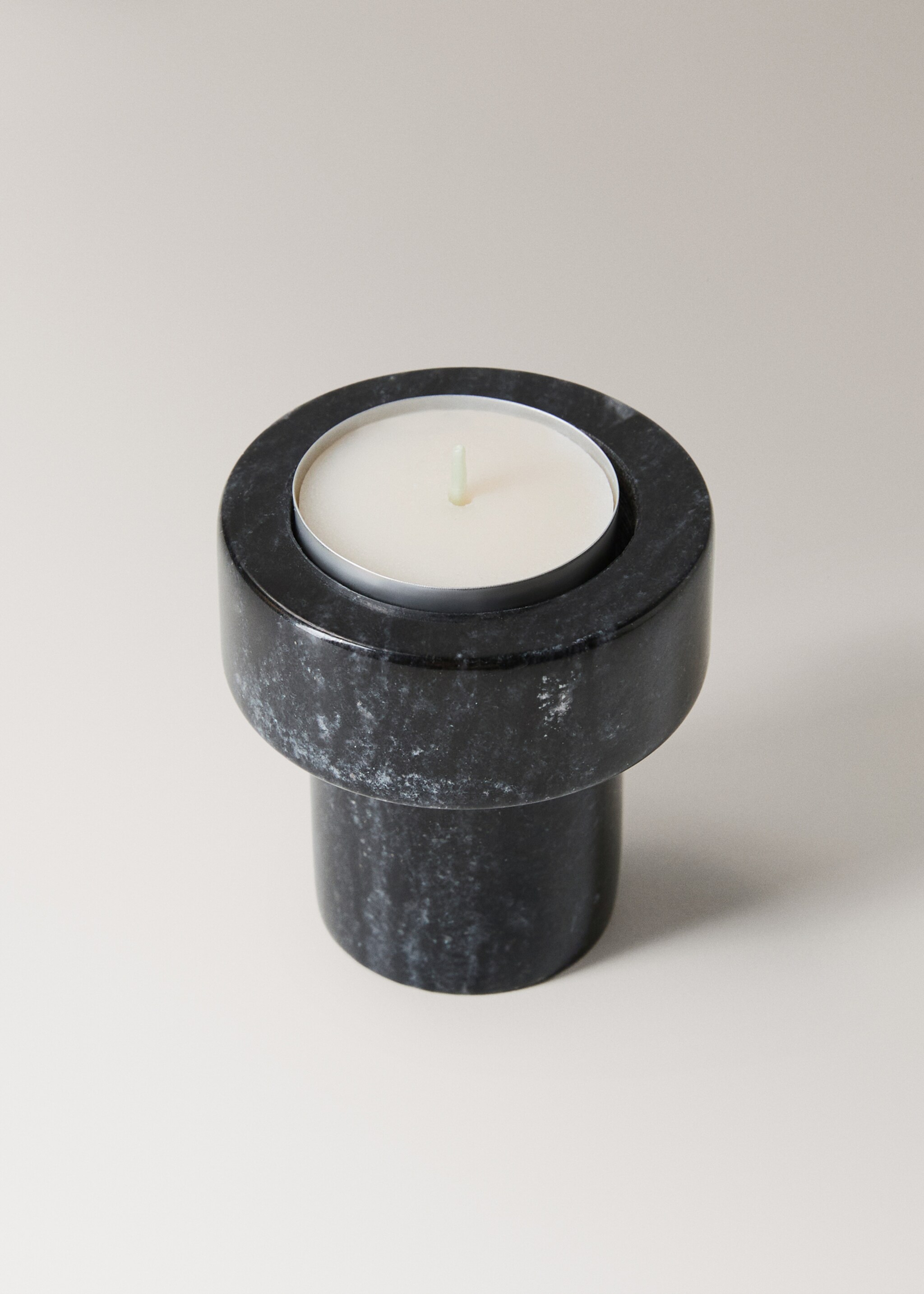 Tall reversible marble candlestick - Details of the article 2, Grey. Ref: 17041532-00.
