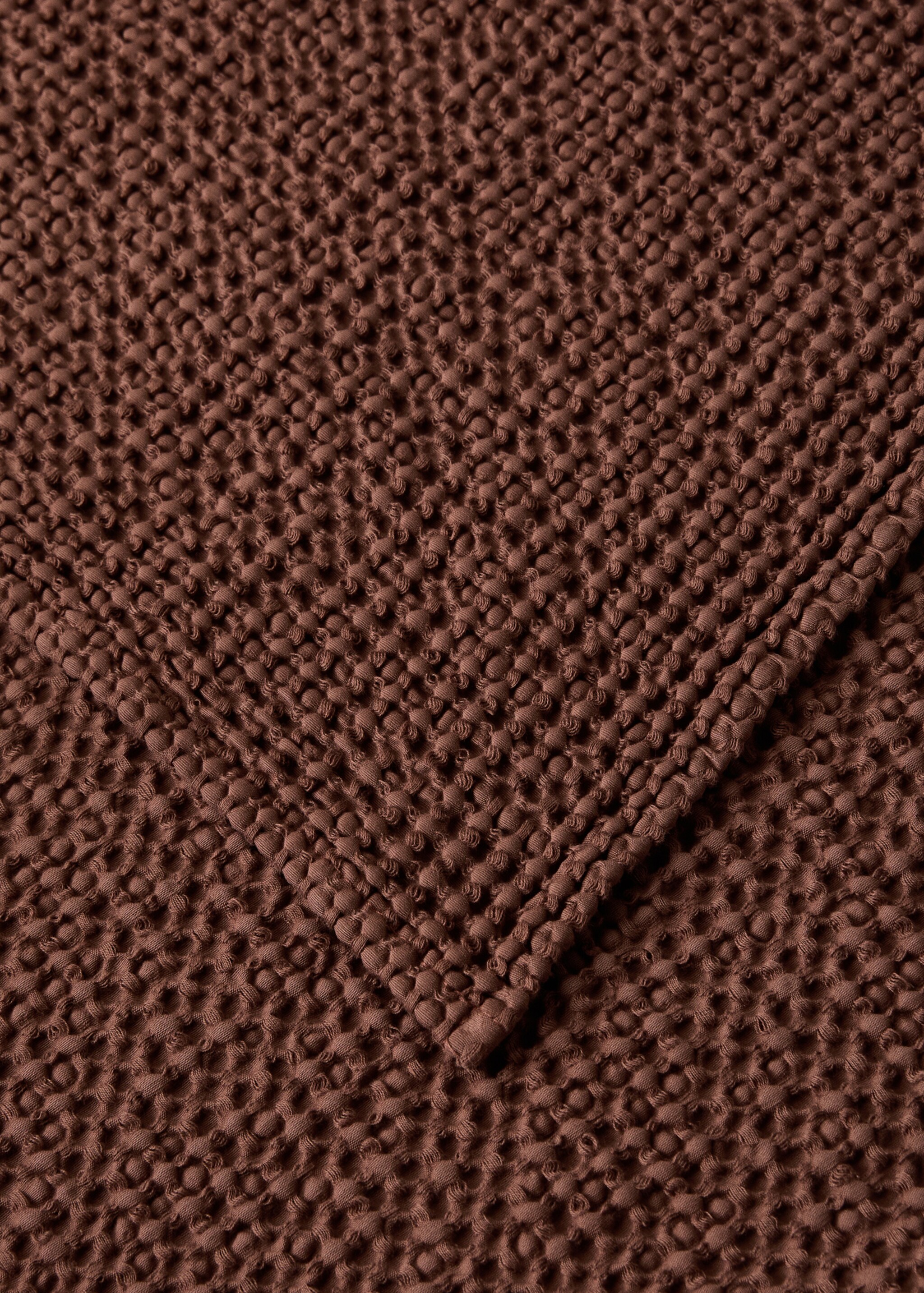 Couvre-lit coton garment-dyed gaufré lit 180/200 cm - Détail de l'article 1, Orange brûlé. Ref: 17041534-00.