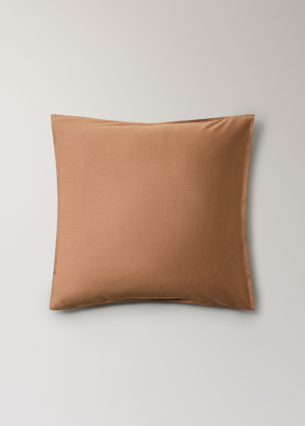 Two washed cotton satin pillowcases with double stitching 60x60 cm