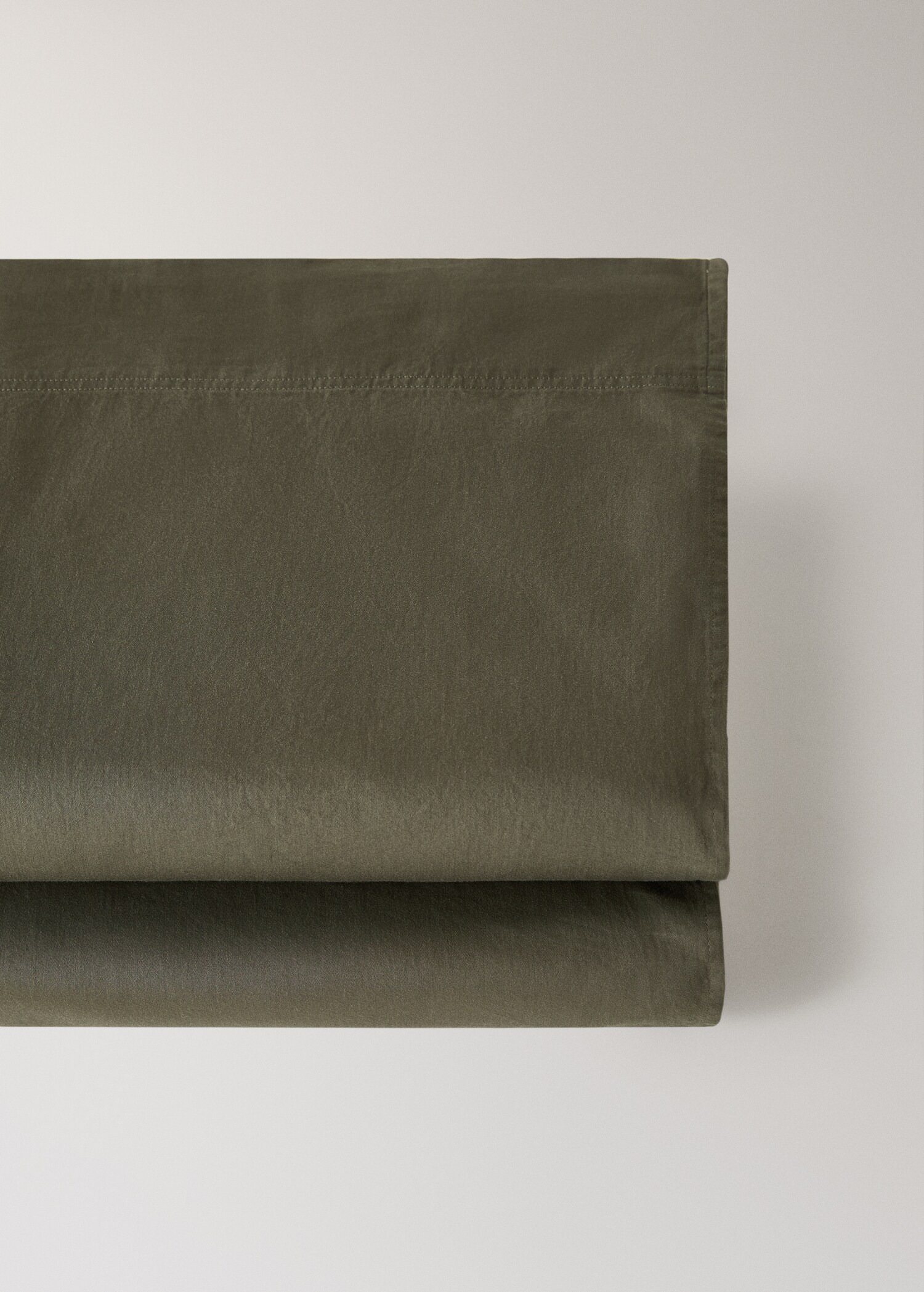 Washed cotton satin double-stitched top sheet for 90 cm bed - Details of the article 2