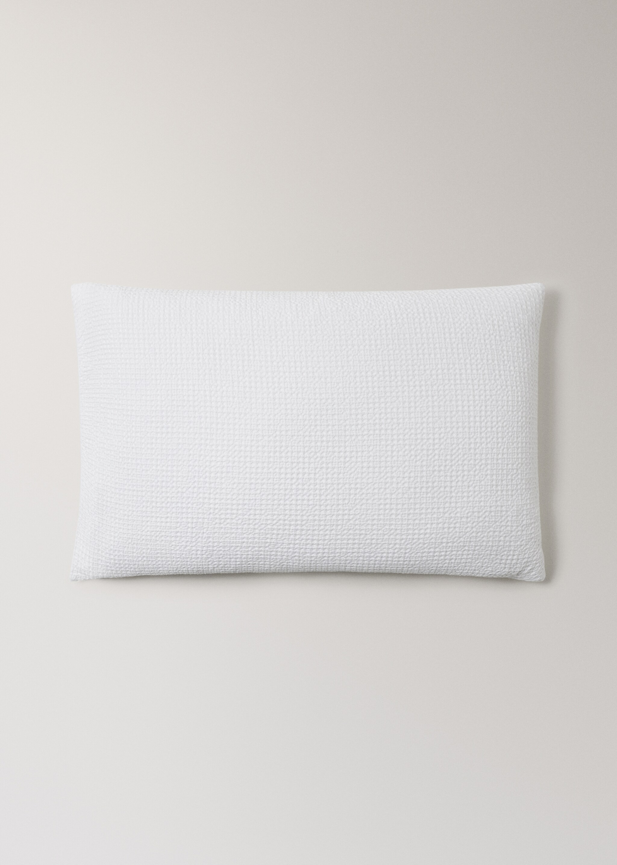 Two cotton waffle percale pillowcases 50x75 cm - Article without model, White. Ref: 17041547-00.