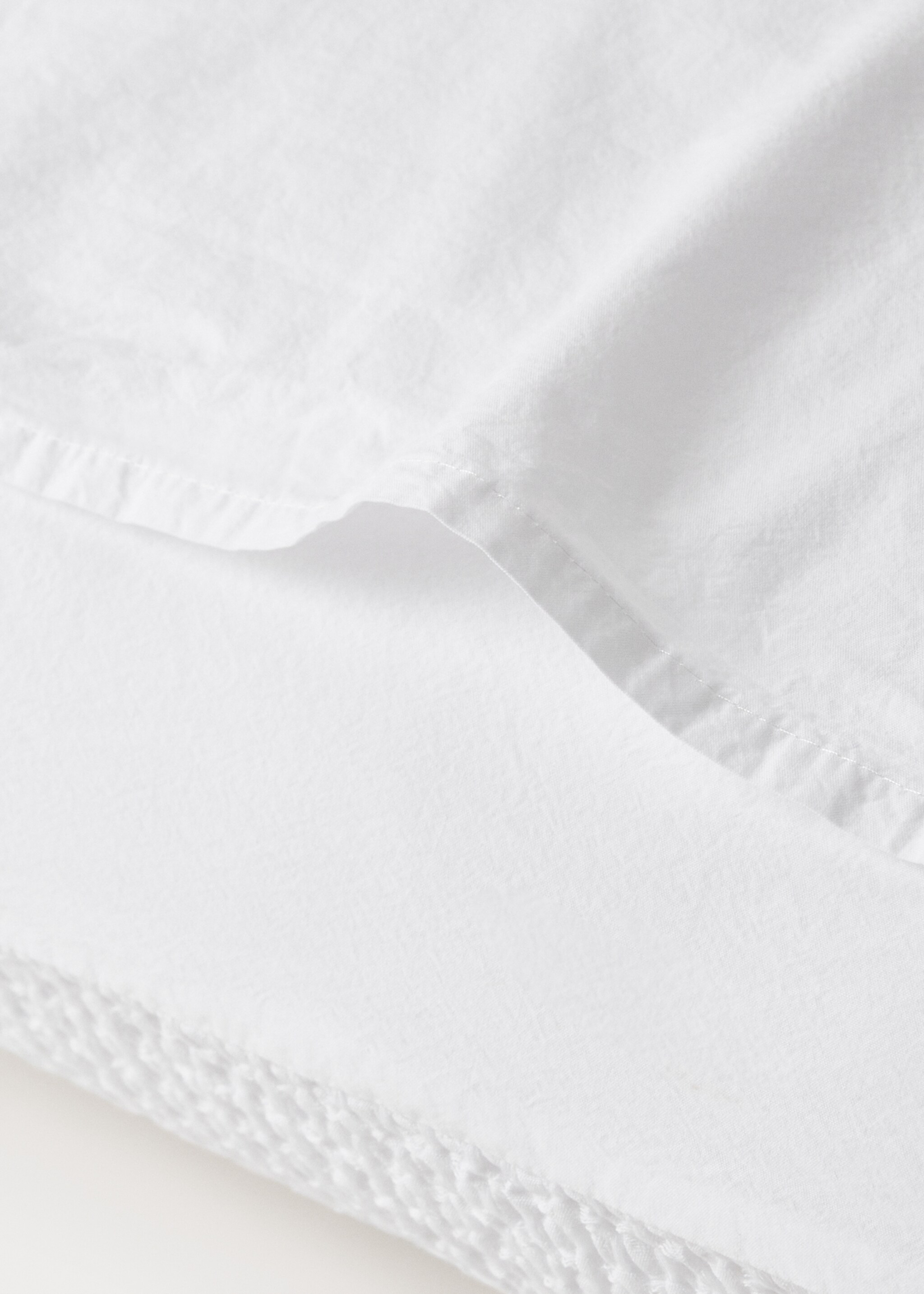Two cotton waffle percale pillowcases 50x75 cm - Details of the article 3, White. Ref: 17041547-00.