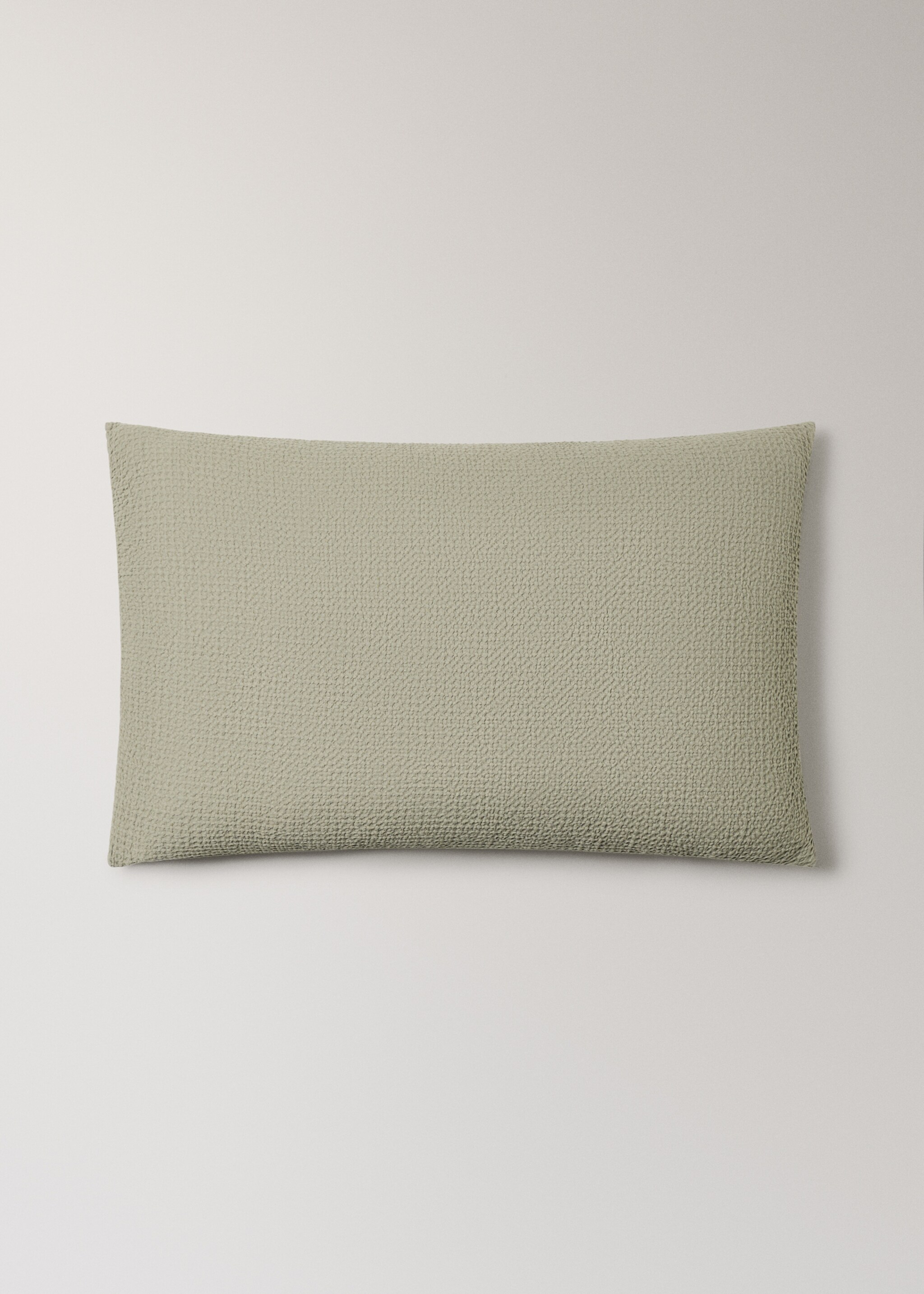 Dues fundes coixinera cotó percala waffle 50x75 cm - Article sense model, Verd bosc. Ref: 17041547-00.