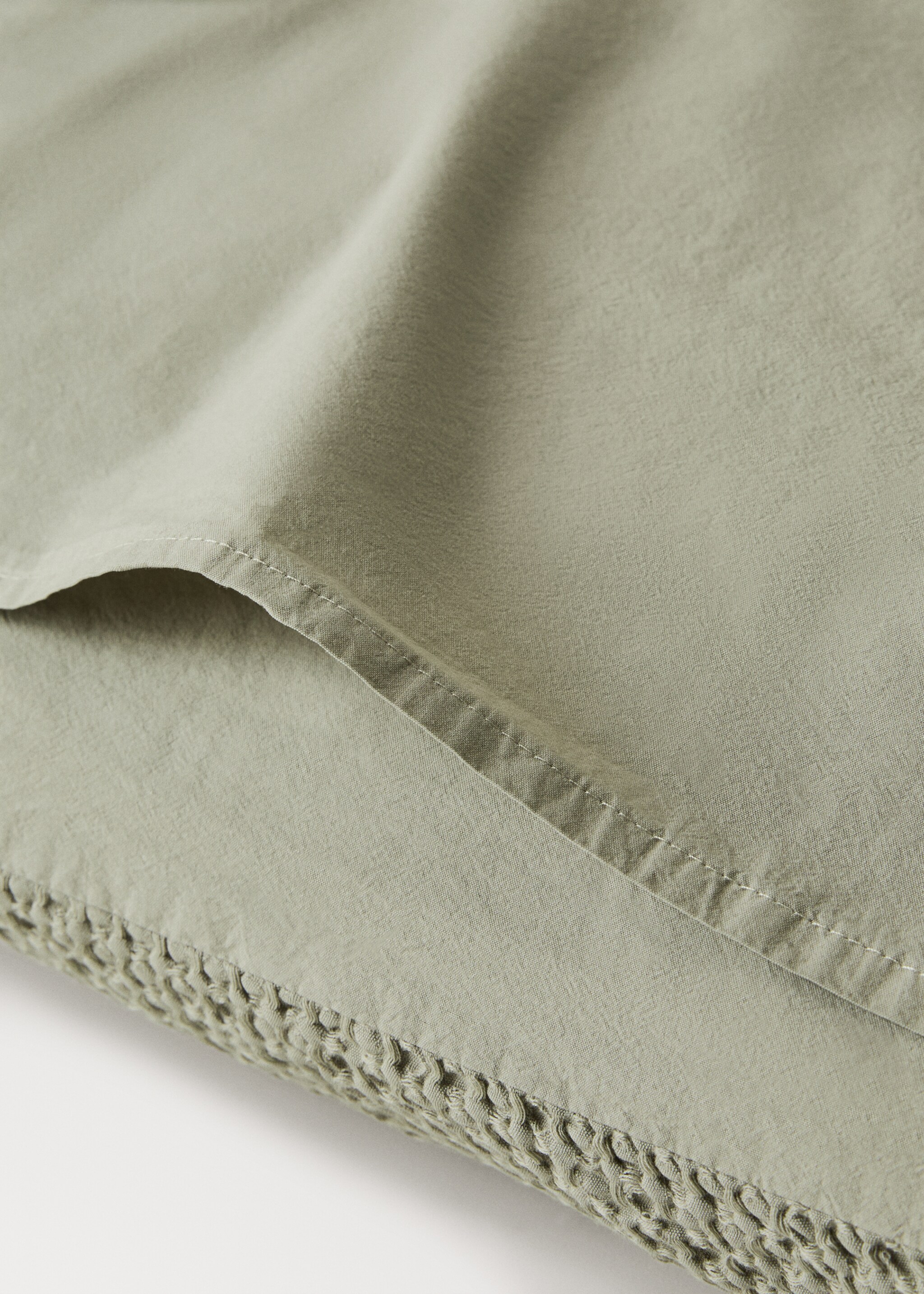 Deux taies d'oreiller en percale de coton gaufré 60x60 cm - Détail de l'article 3, Vert forêt. Ref: 17041548-00.