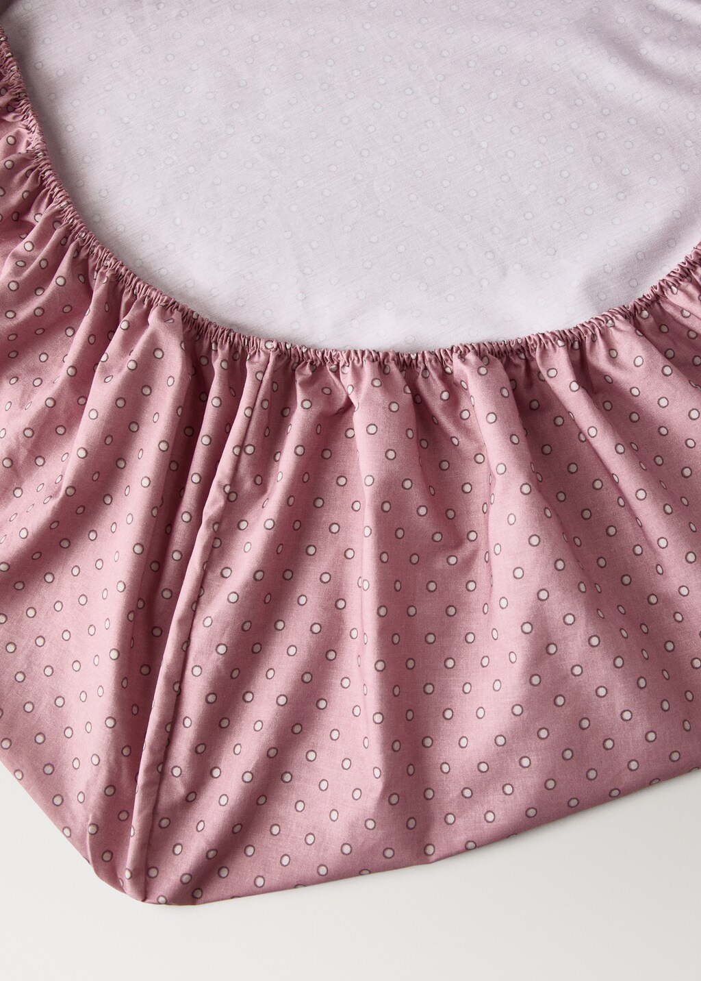 Cotton polka-dot fitted sheet for 90 cm bed