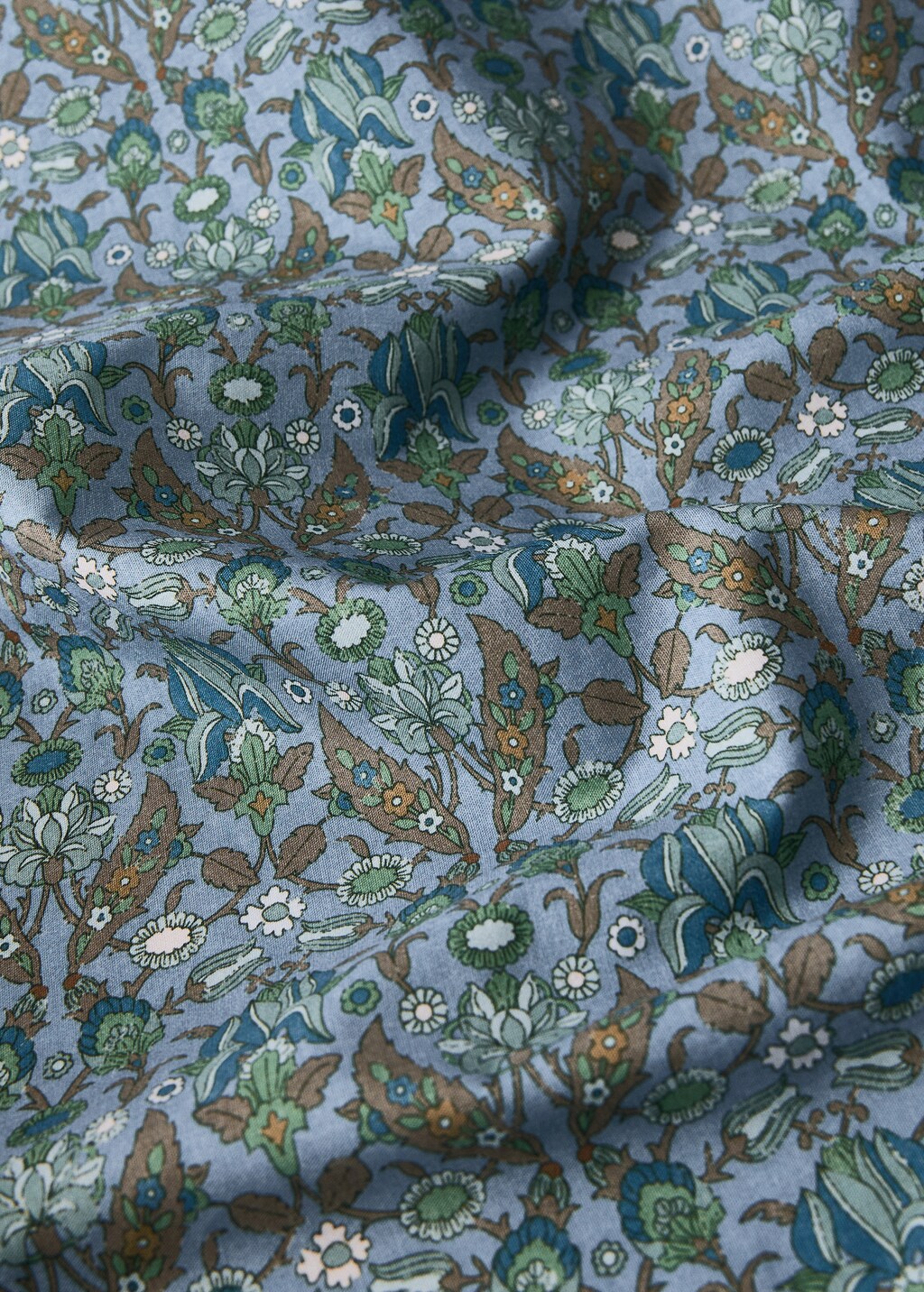 Children's percale cotton fitted sheet with small floral print for 90 cm bed