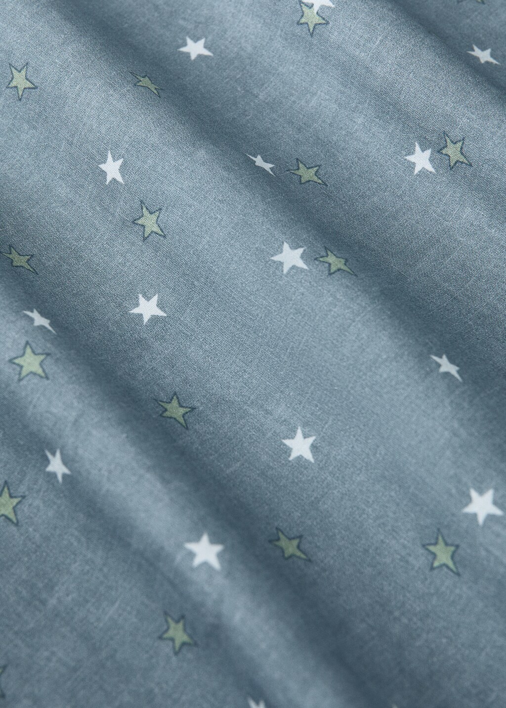 Children's percale cotton fitted sheet with star print for 90 cm bed