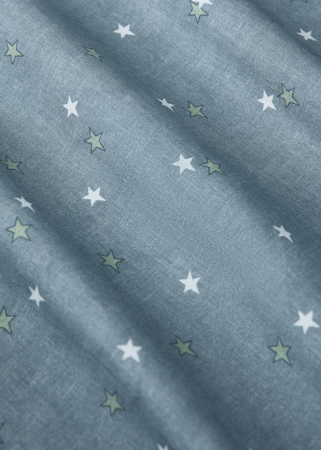 Children's percale cotton fitted sheet with star print for 90 cm bed
