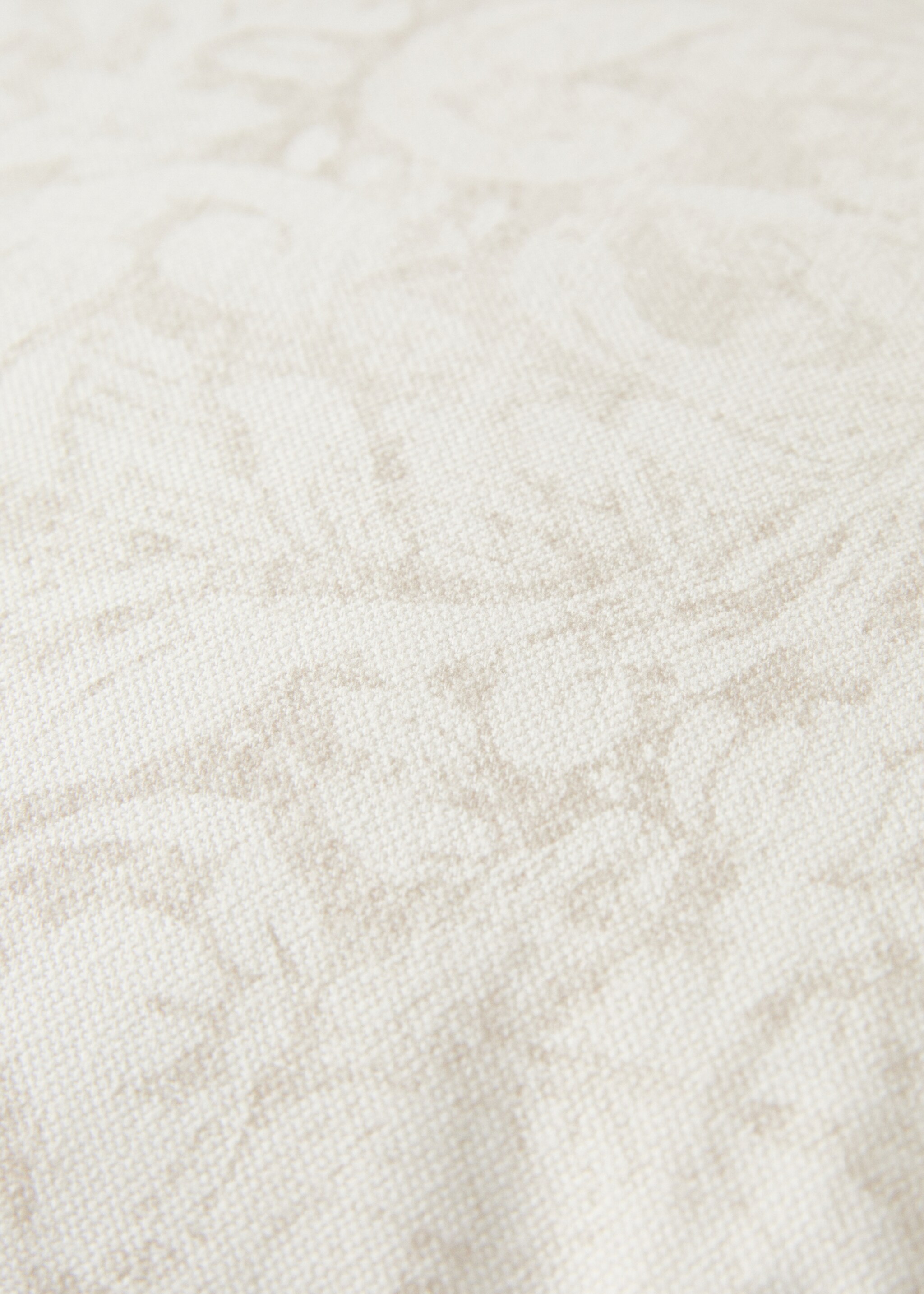 Cotton canvas floral-print cushion cover 40x60 cm - Details of the article 4, Light/Pastel Brown. Ref: 17041585-00.