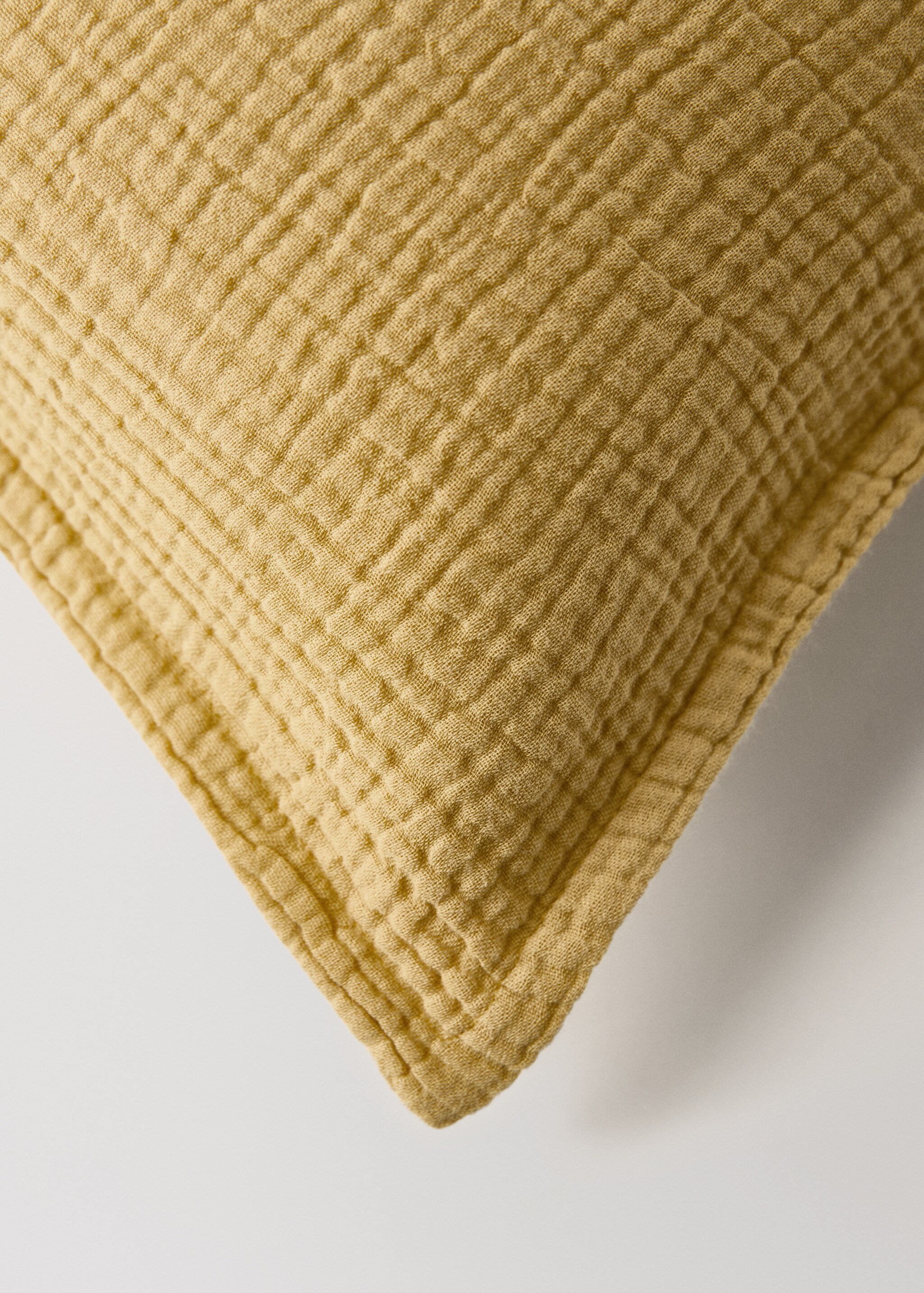 Housse de coussin enfant en gaze de coton 30x40 cm - Détail de l'article 4, Jaune. Ref: 17041595-00.