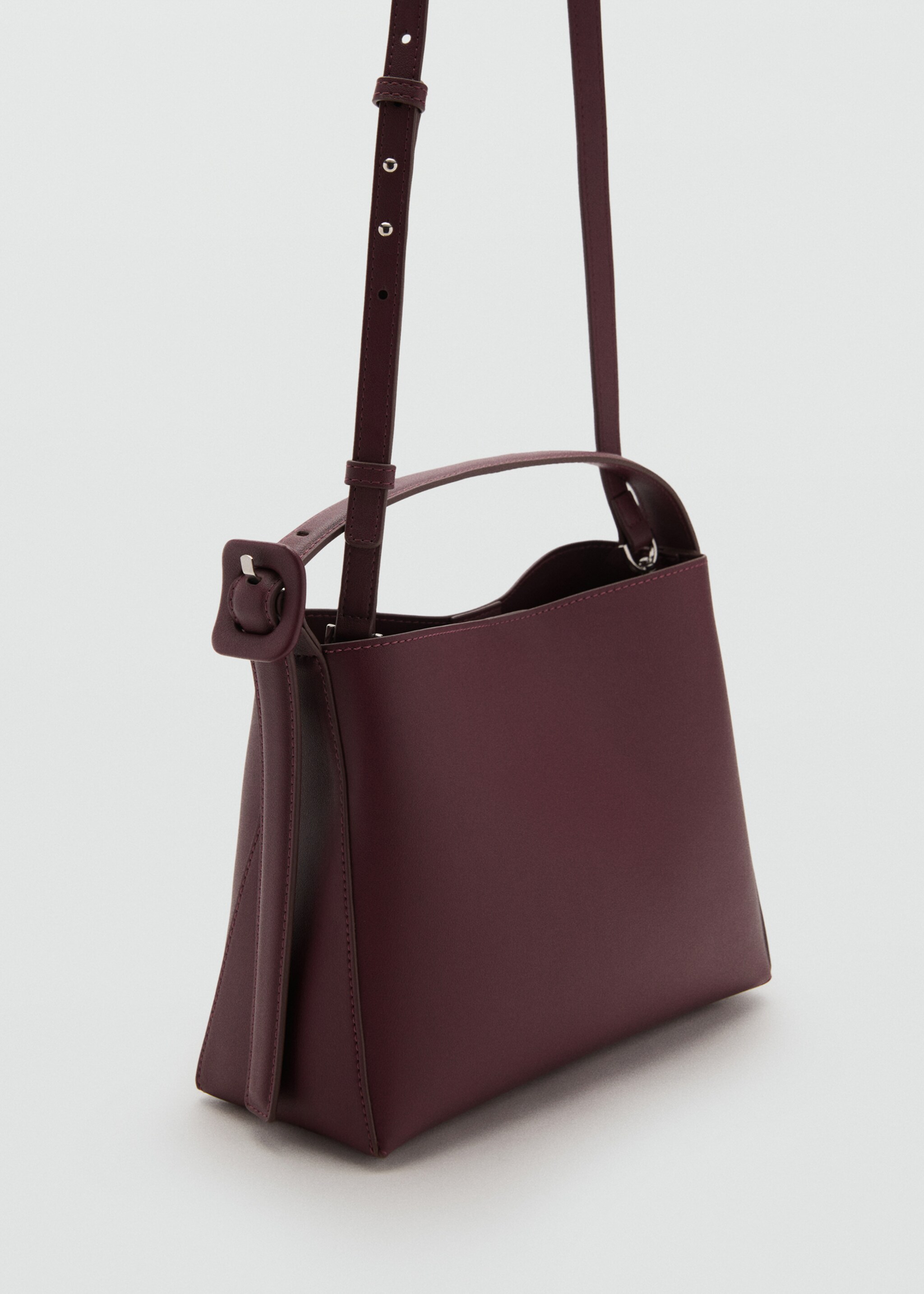 Mini shopper bag with buckle - Medium plane