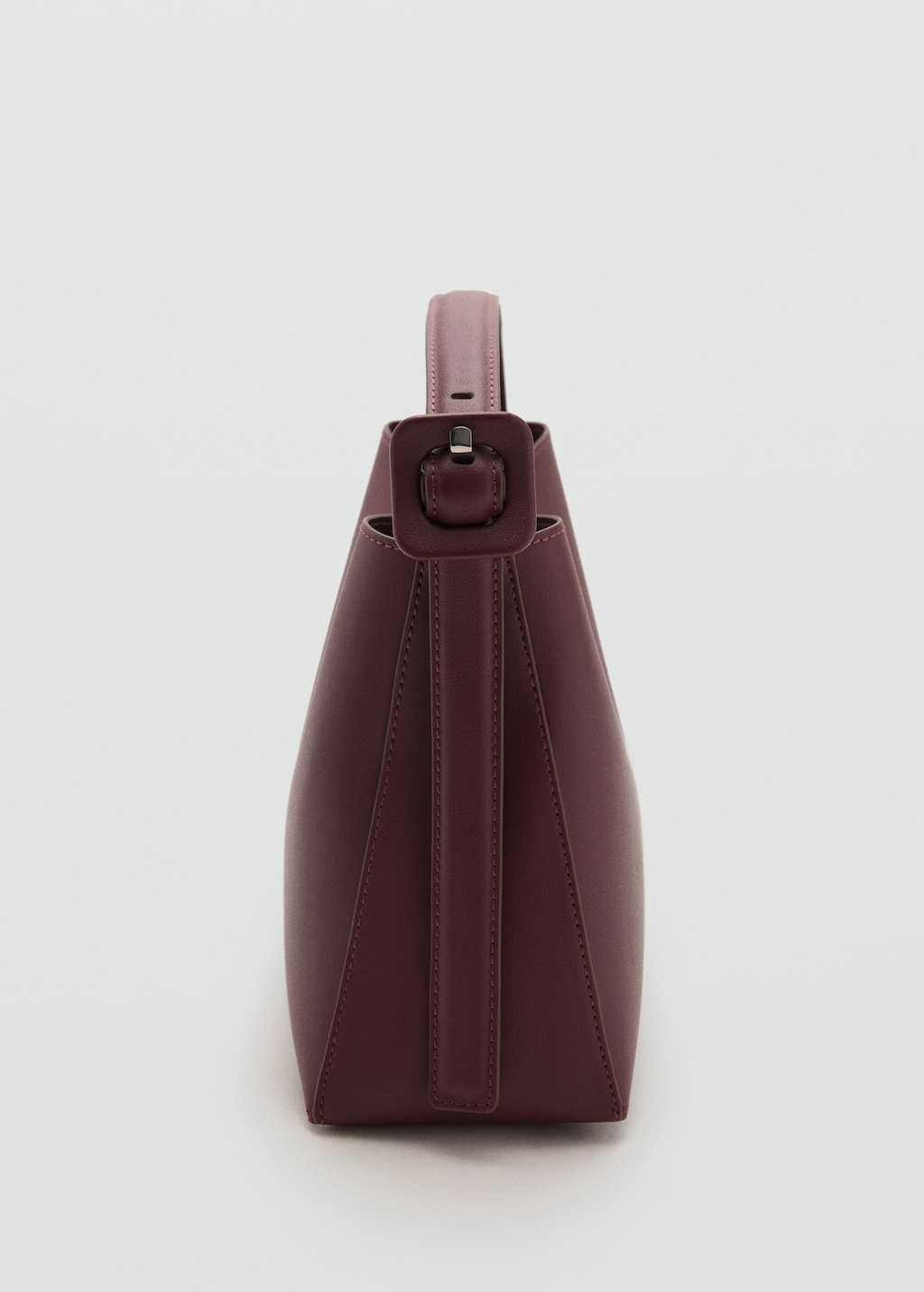 Mini shopper bag with buckle