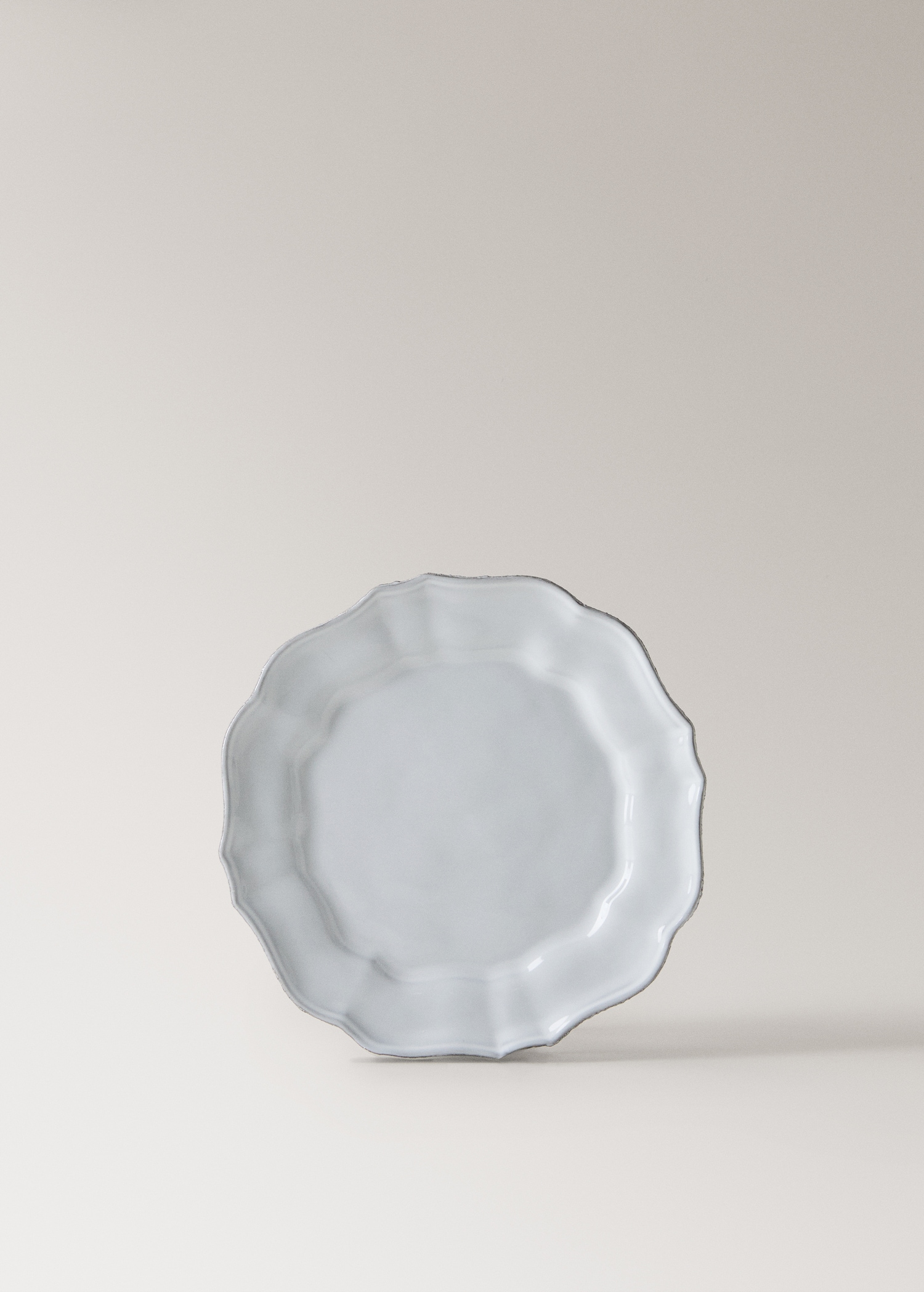 Recycled stoneware dessert plate - Article without model