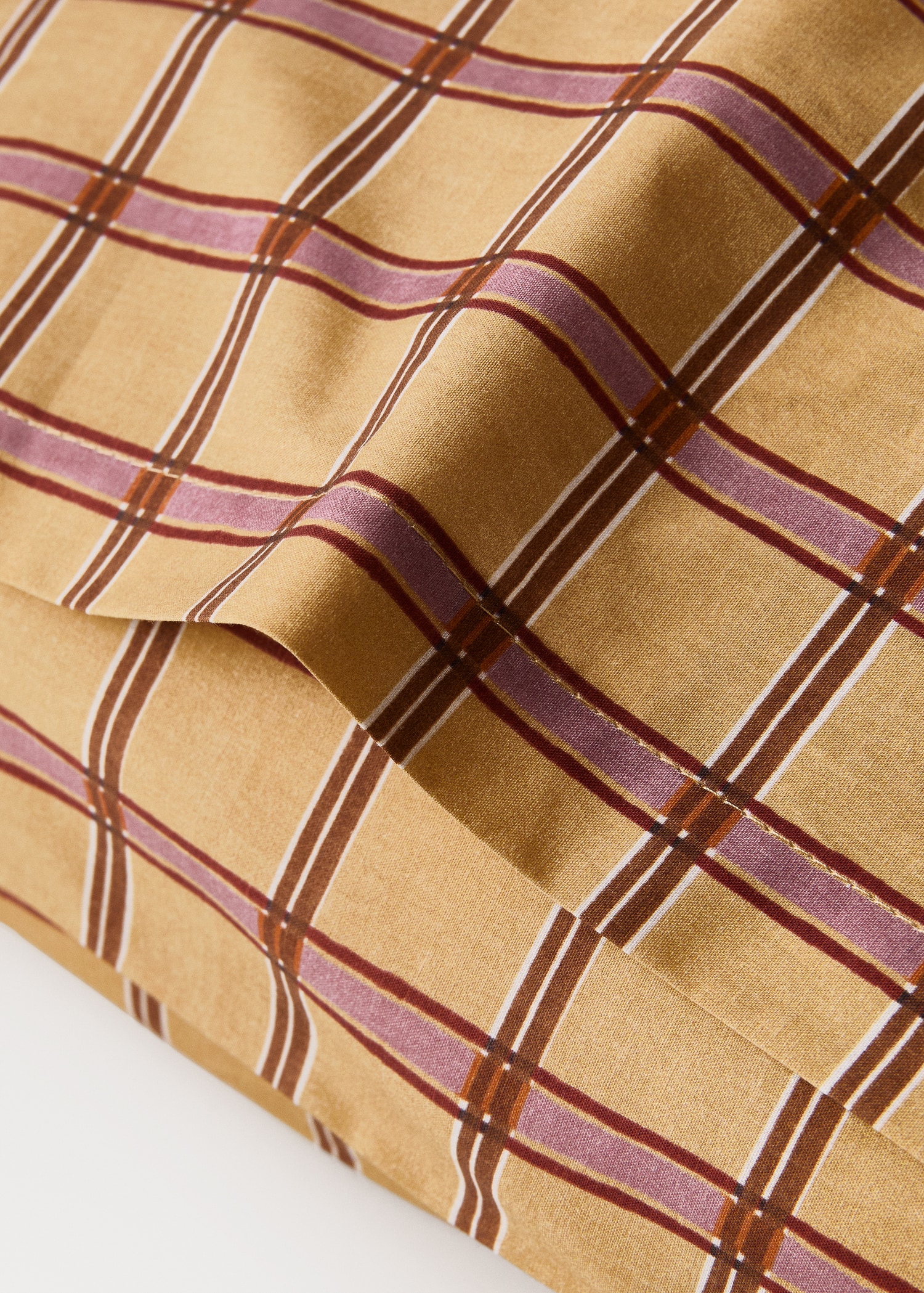 Percale cotton pillowcase with check print 50x75 cm - Details of the article 2