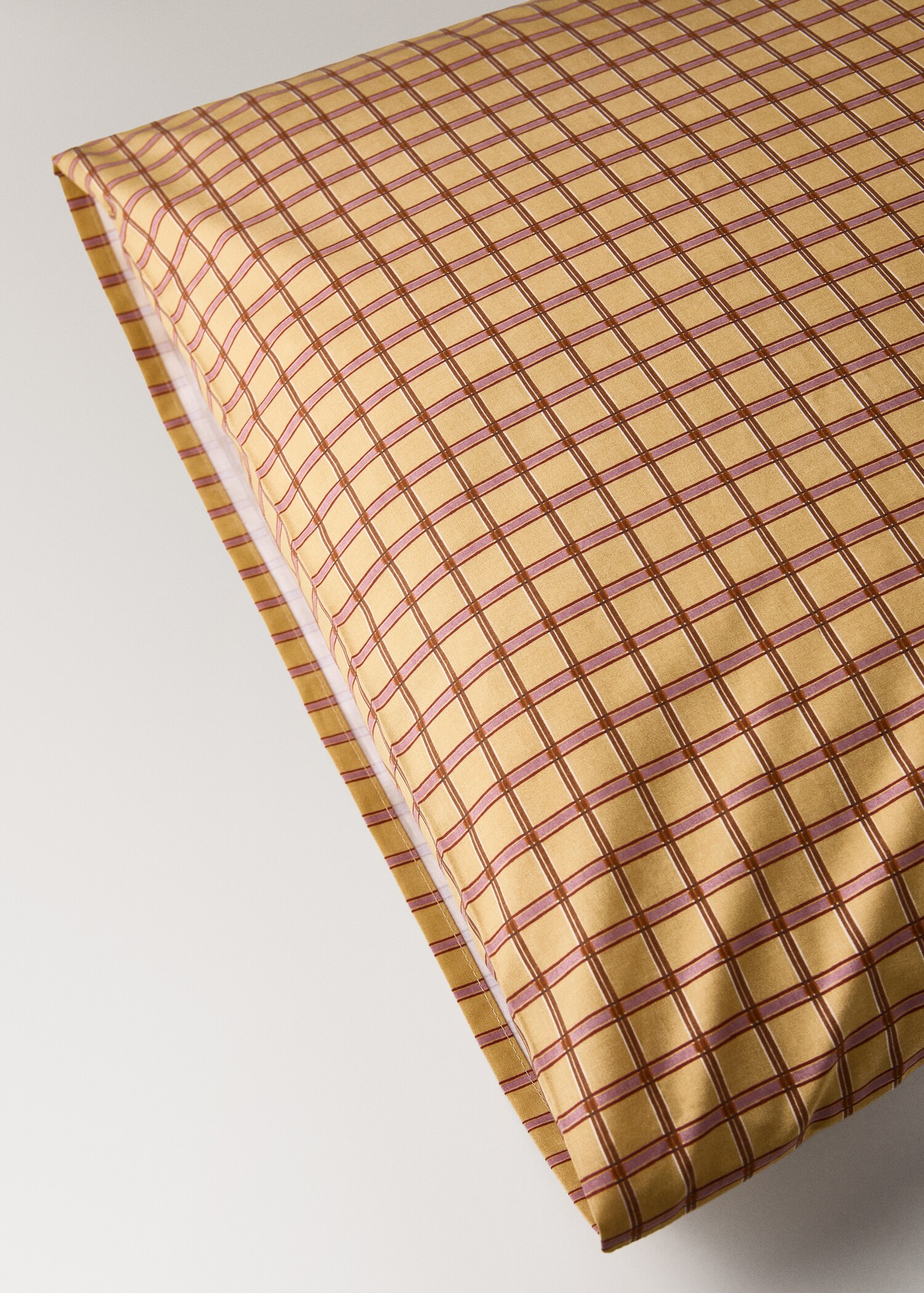 Percale cotton pillowcase with check print 60x60 cm - Details of the article 1