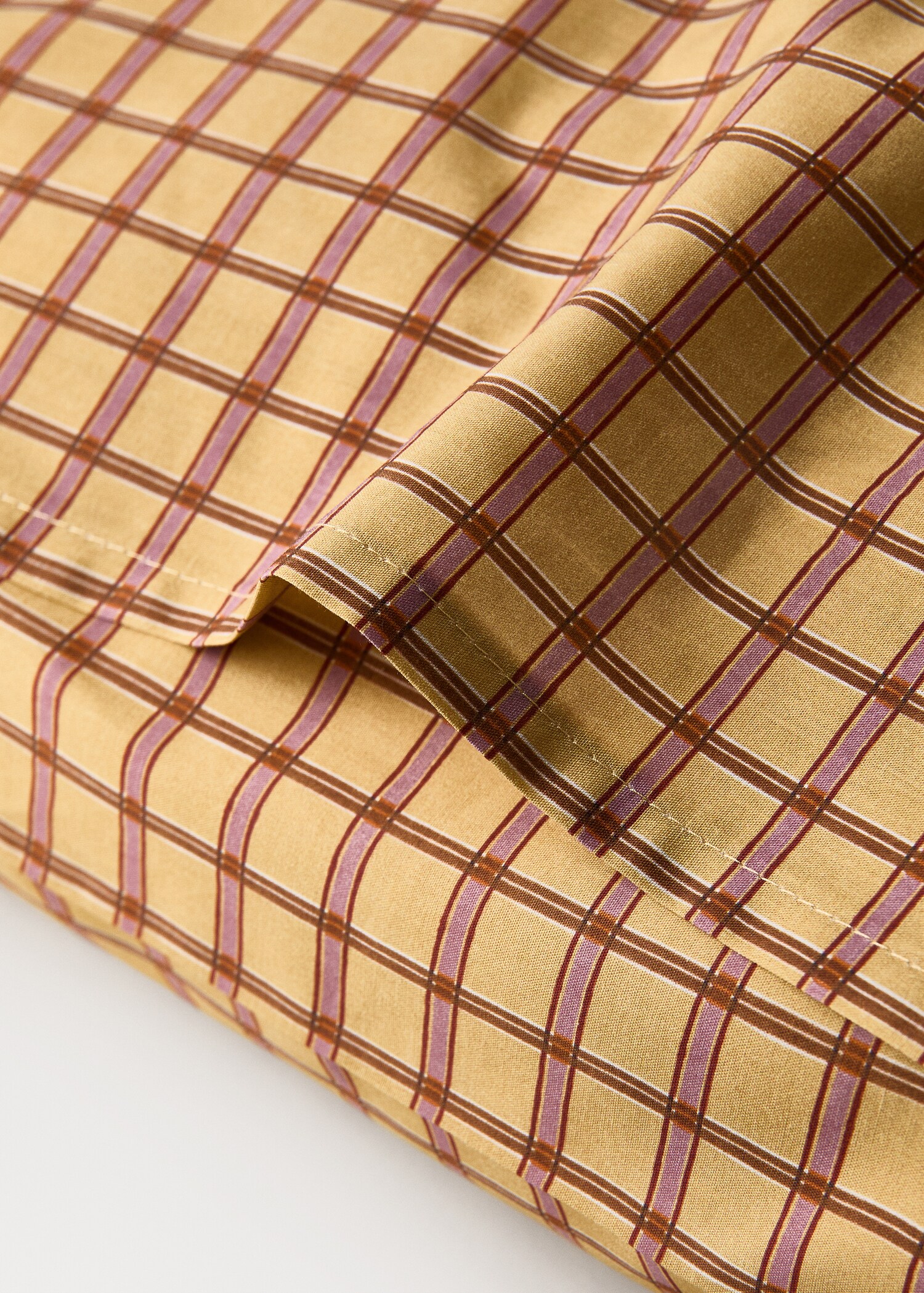 Percale cotton pillowcase with check print 60x60 cm - Details of the article 2
