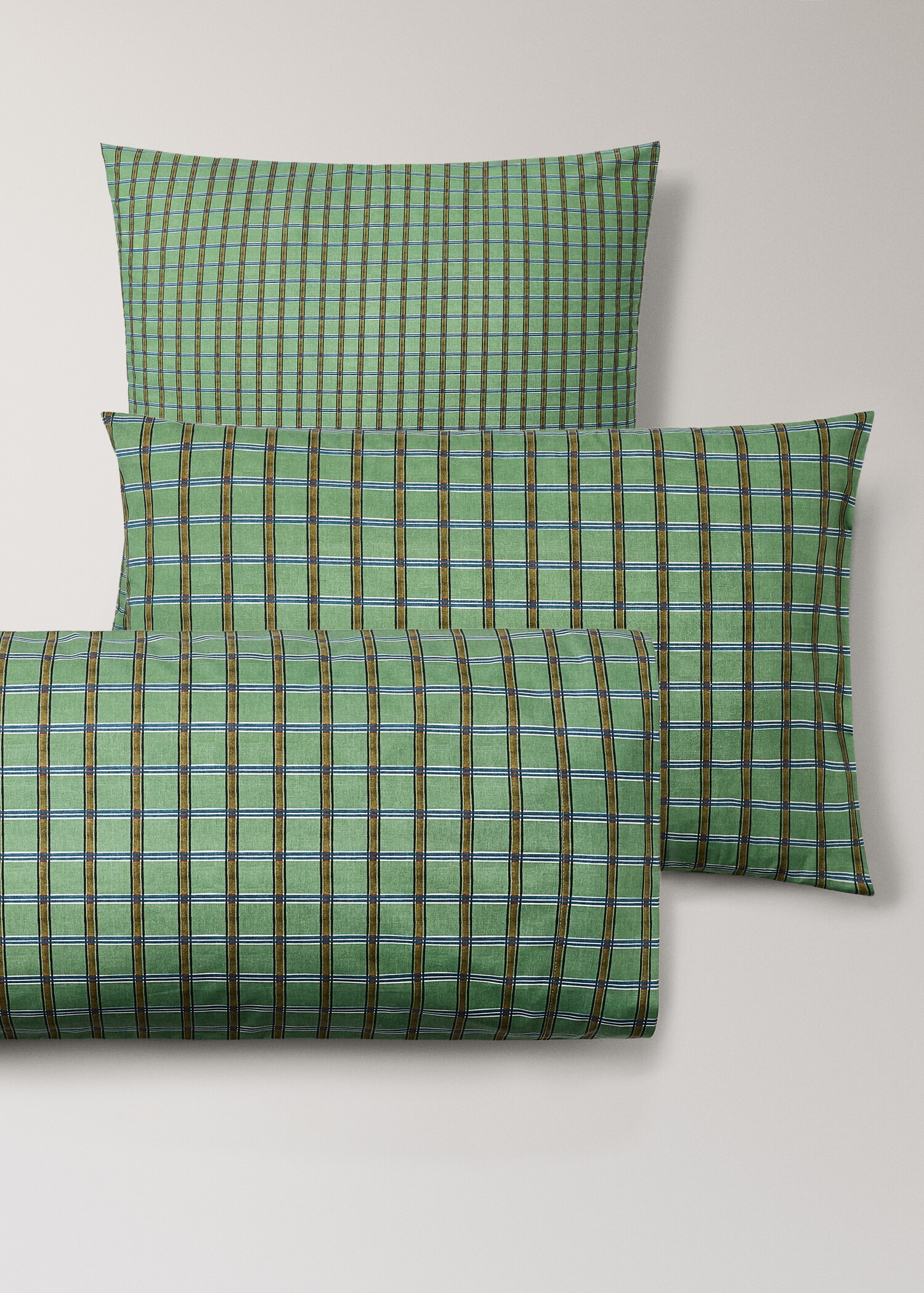 Percale cotton pillowcase with check print 60x60 cm - Details of the article 3