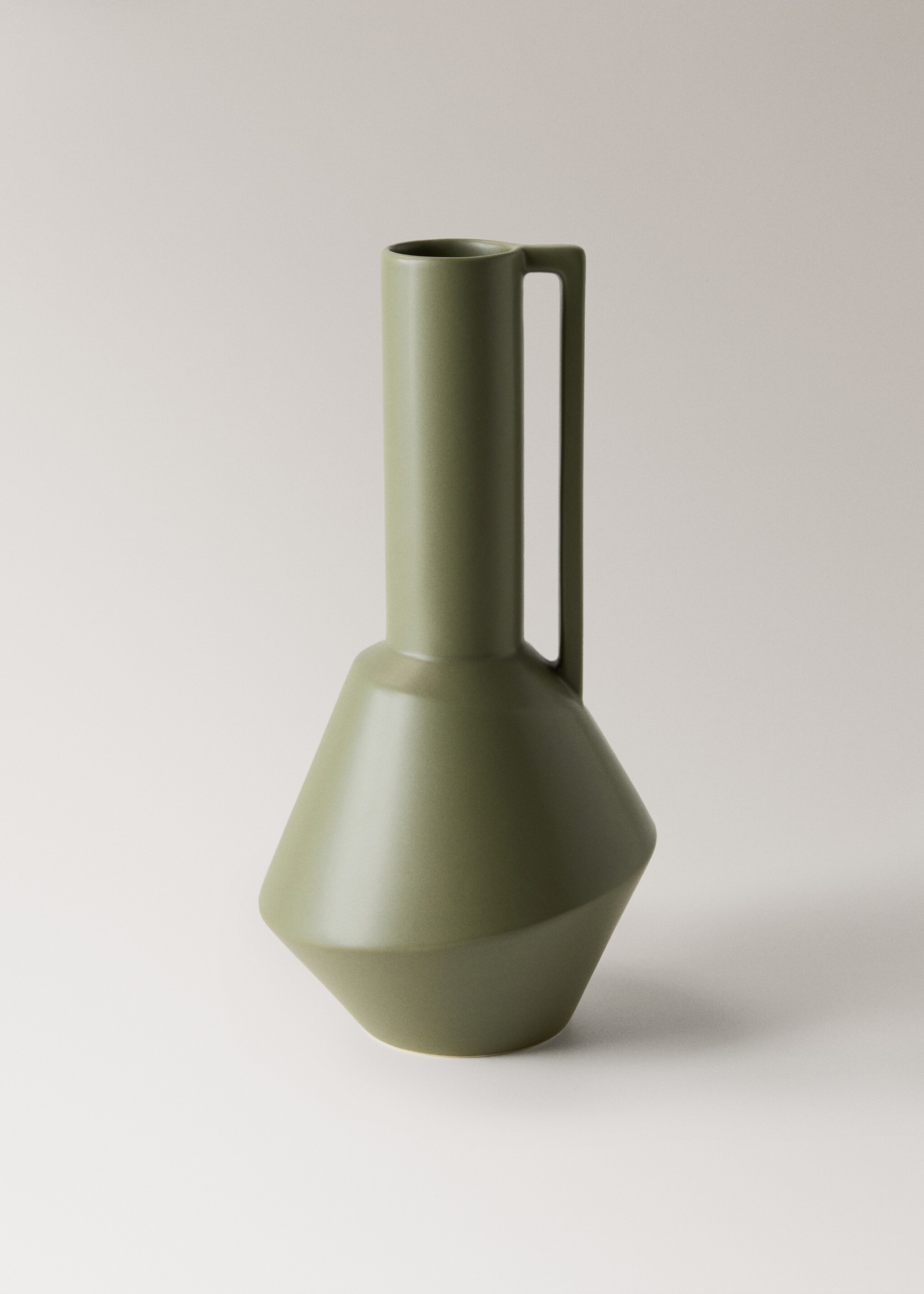 Earthenware vase with handle - Article without model, Green. Ref: 17042040-00.