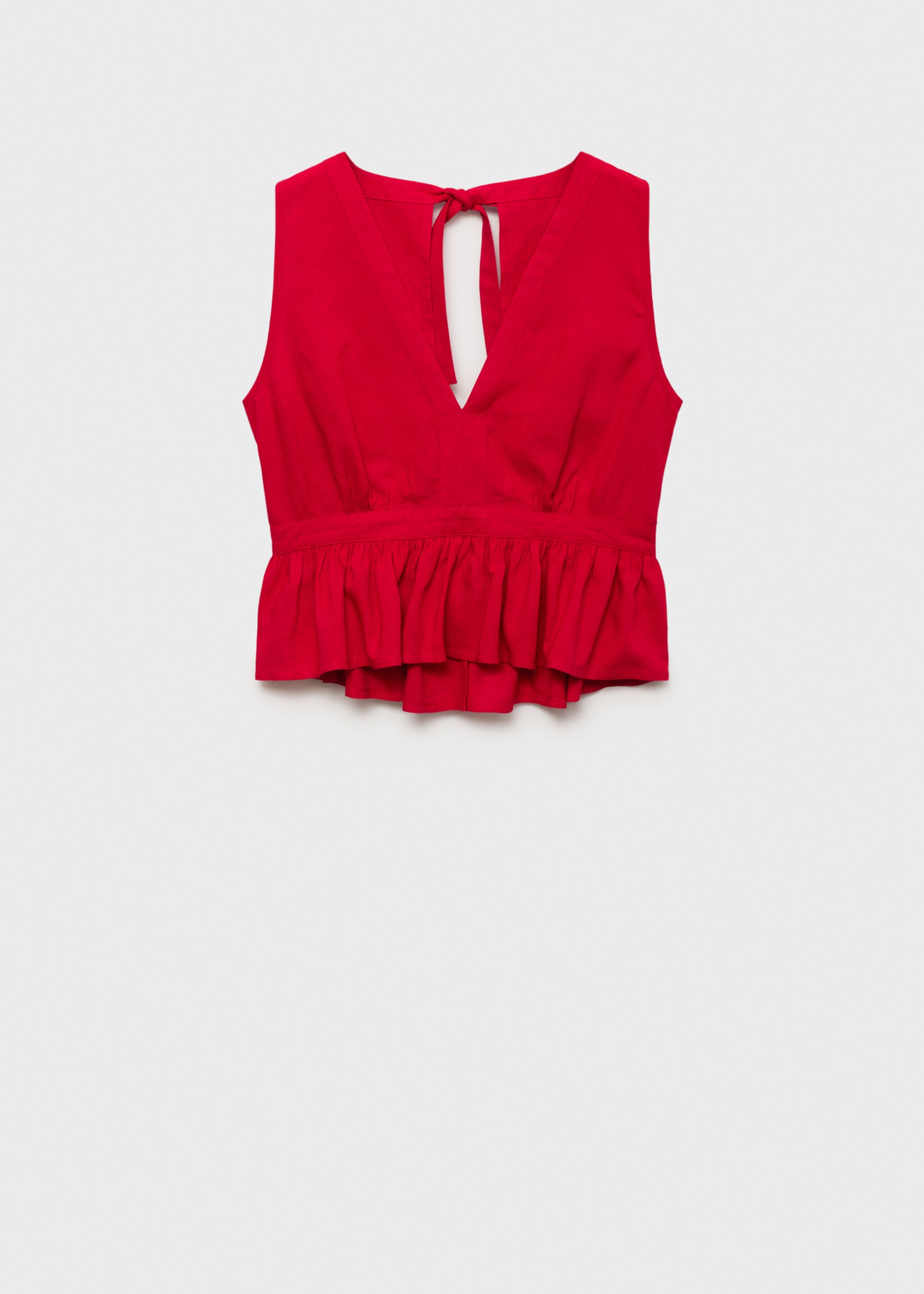 Ruched details linen-blend top - Article without model
