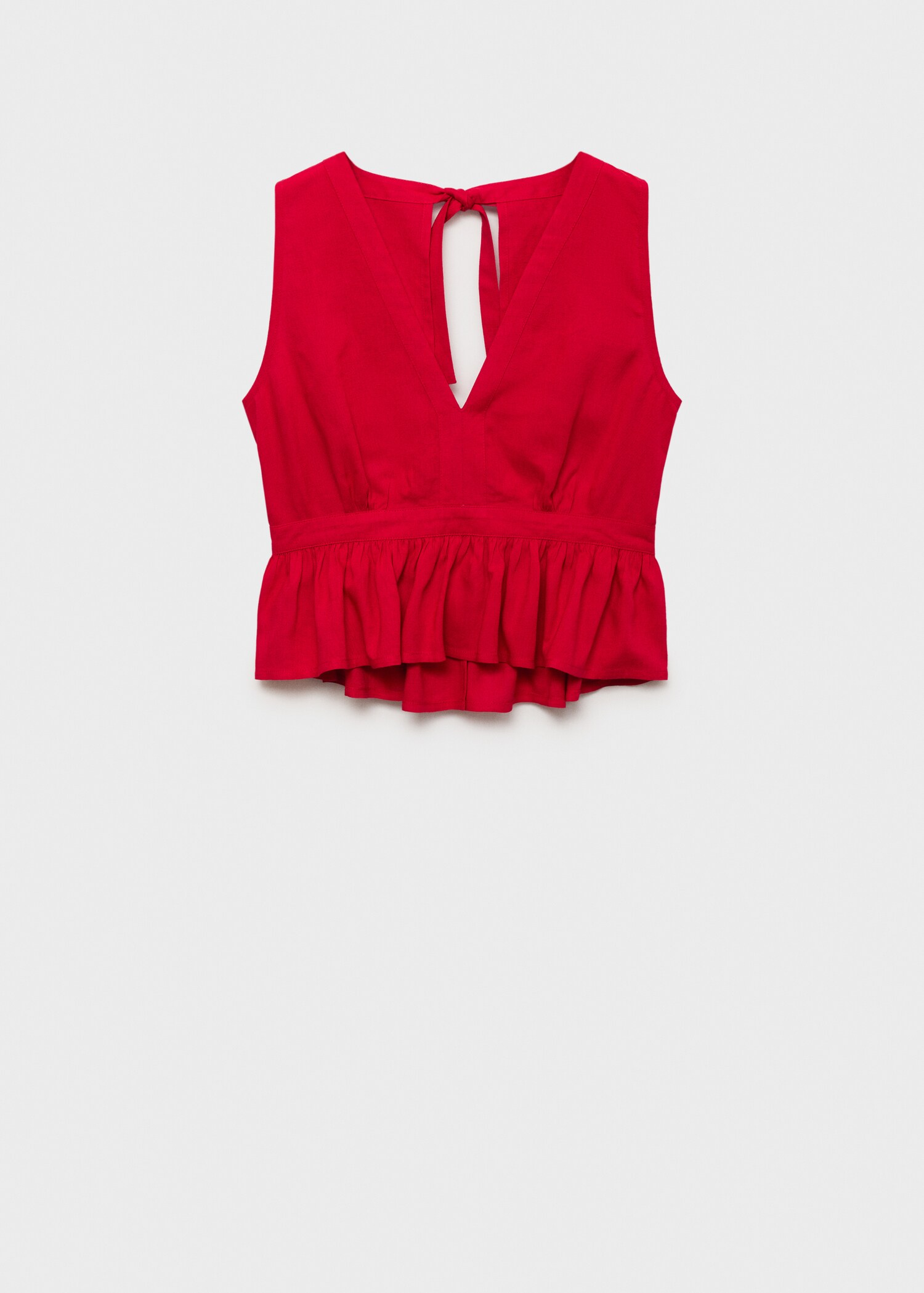 Ruched details linen-blend top - Article without model