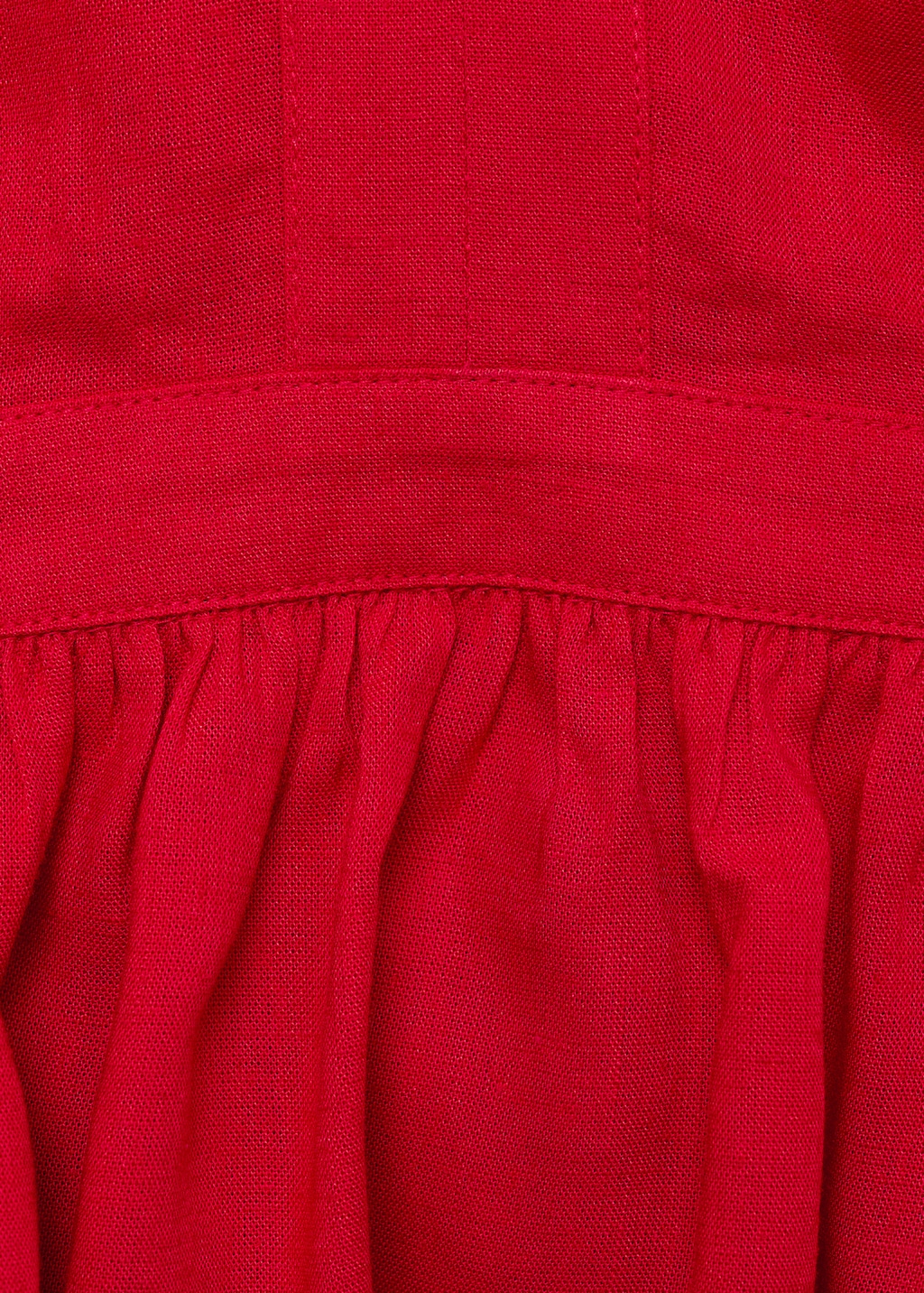 Ruched details linen-blend top