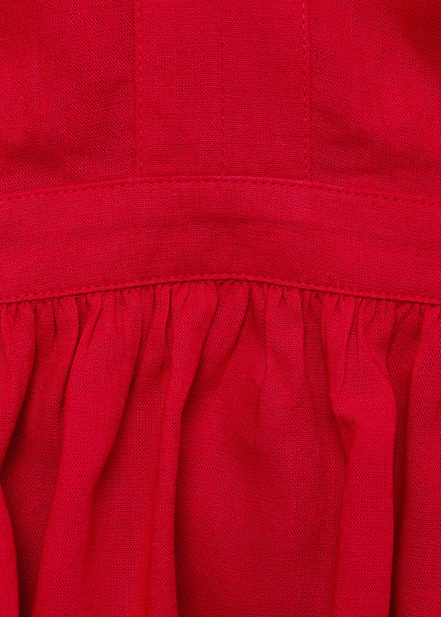 Ruched details linen-blend top - Details of the article 0
