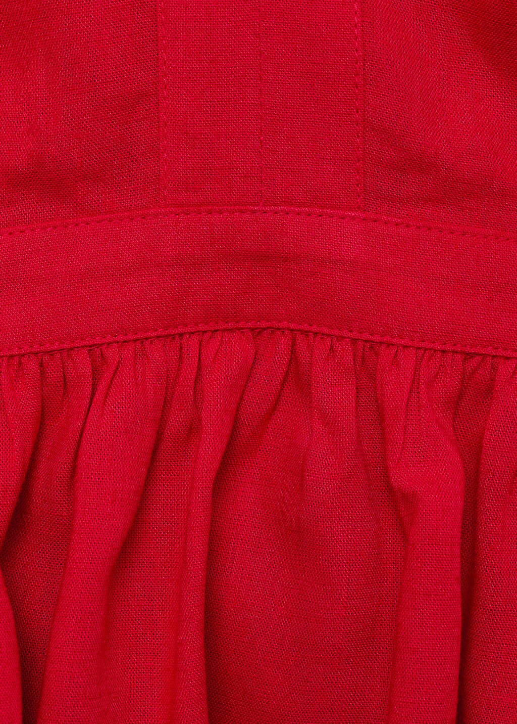 Ruched details linen-blend top