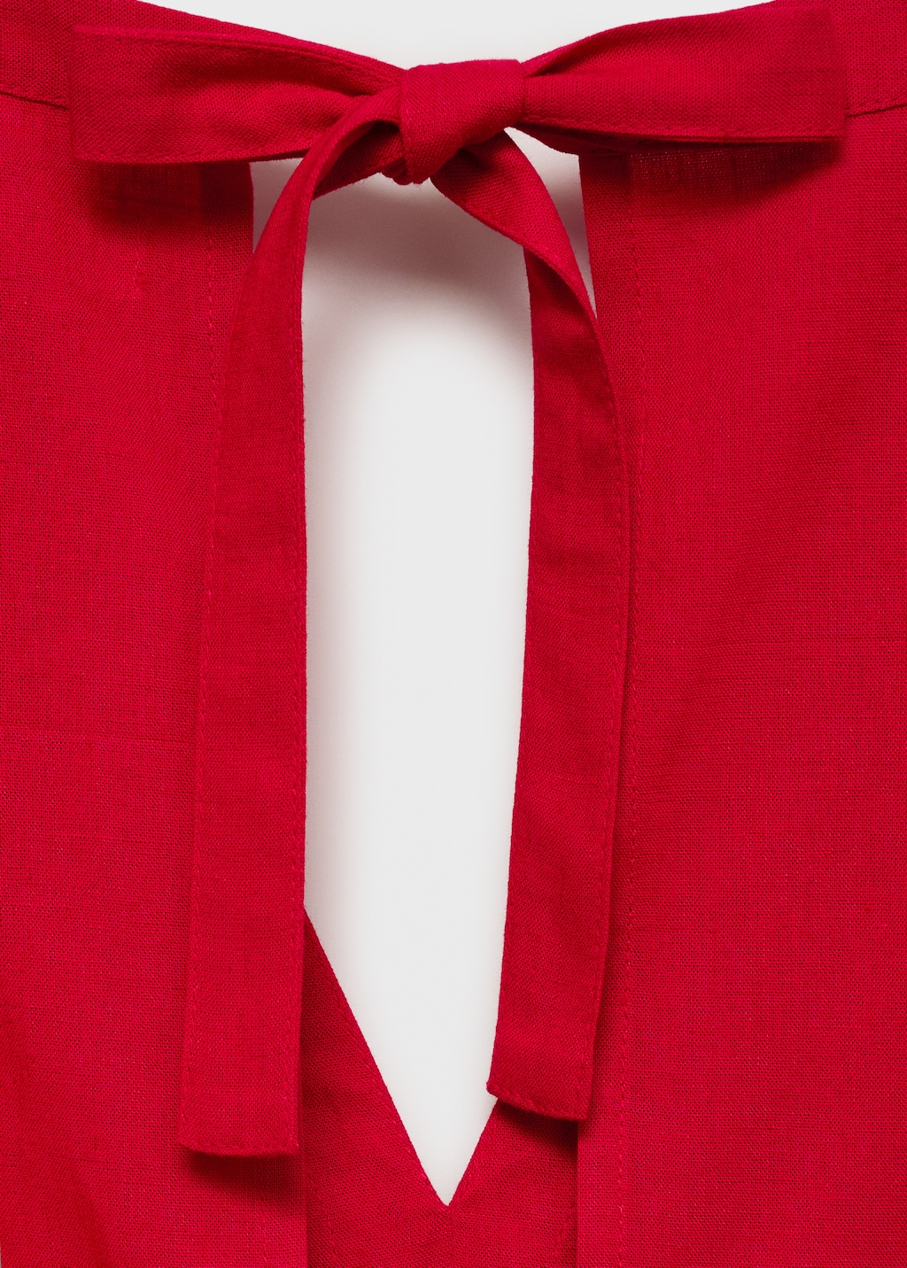 Ruched details linen-blend top